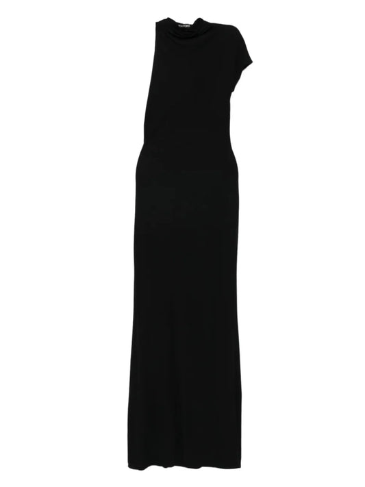high-neck cut-out maxi dress