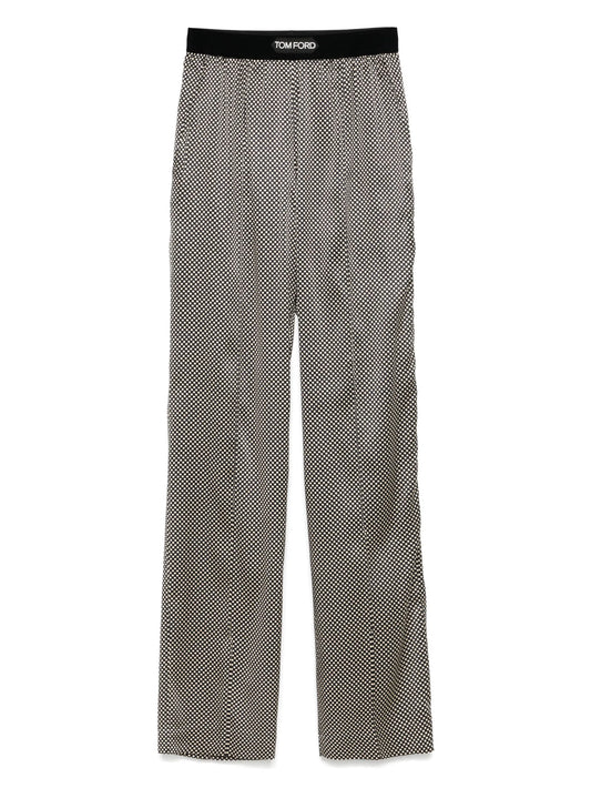 polka dot-print trousers
