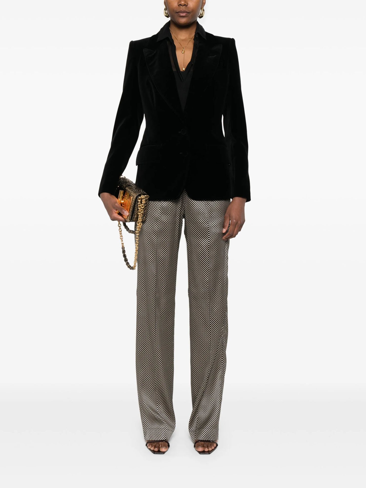 polka dot-print trousers