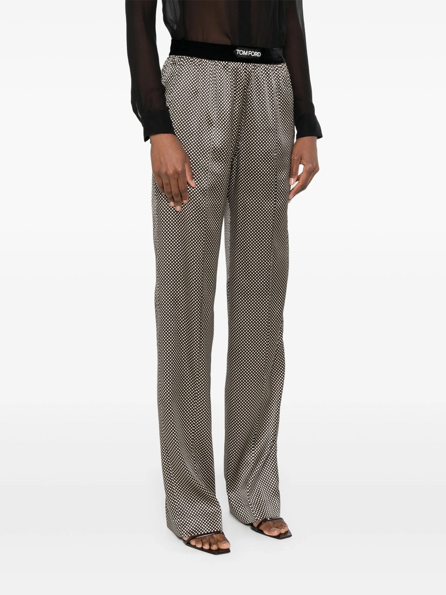 polka dot-print trousers