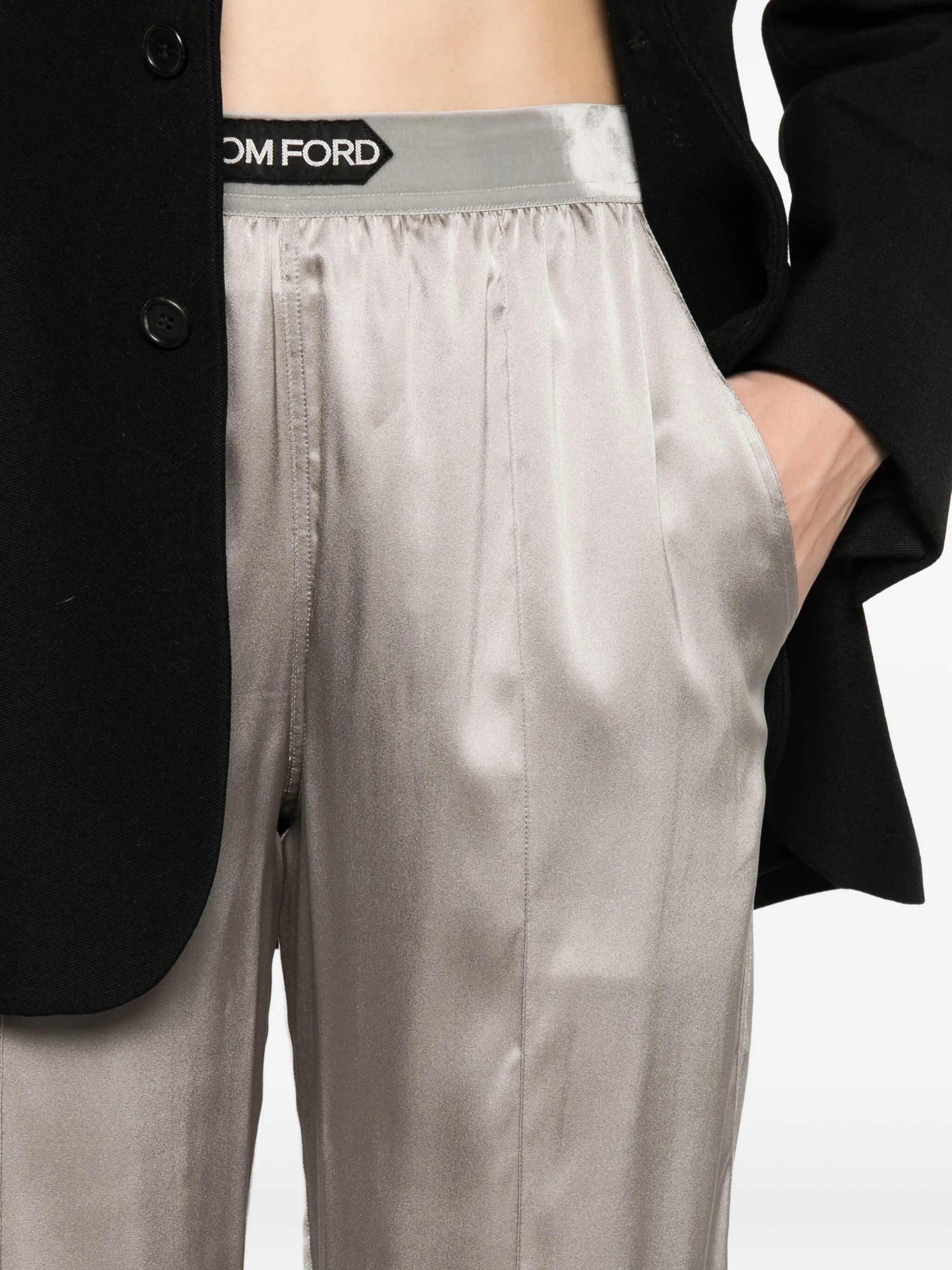logo-patch pajama pants