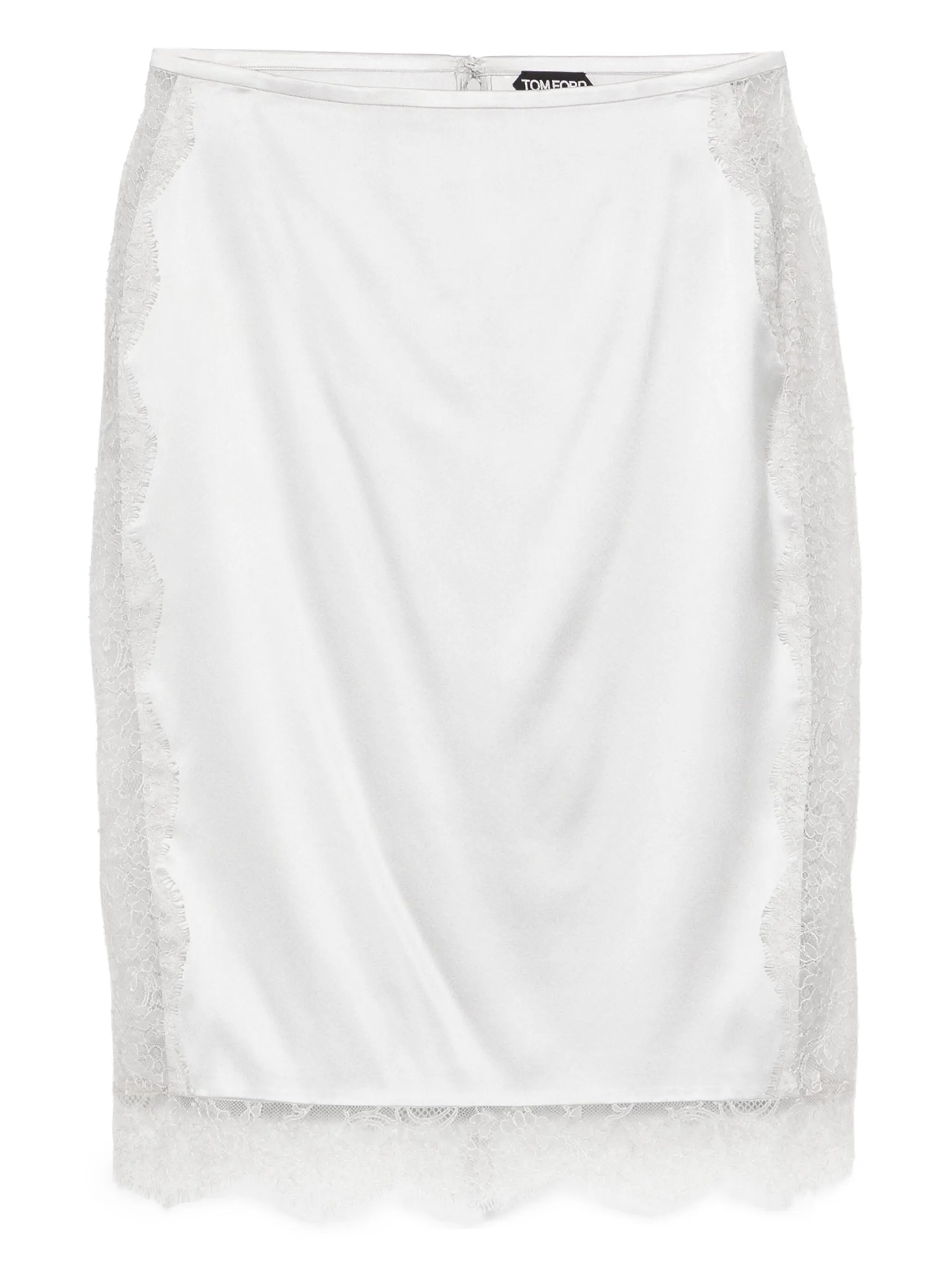 lace-detail midi skirt