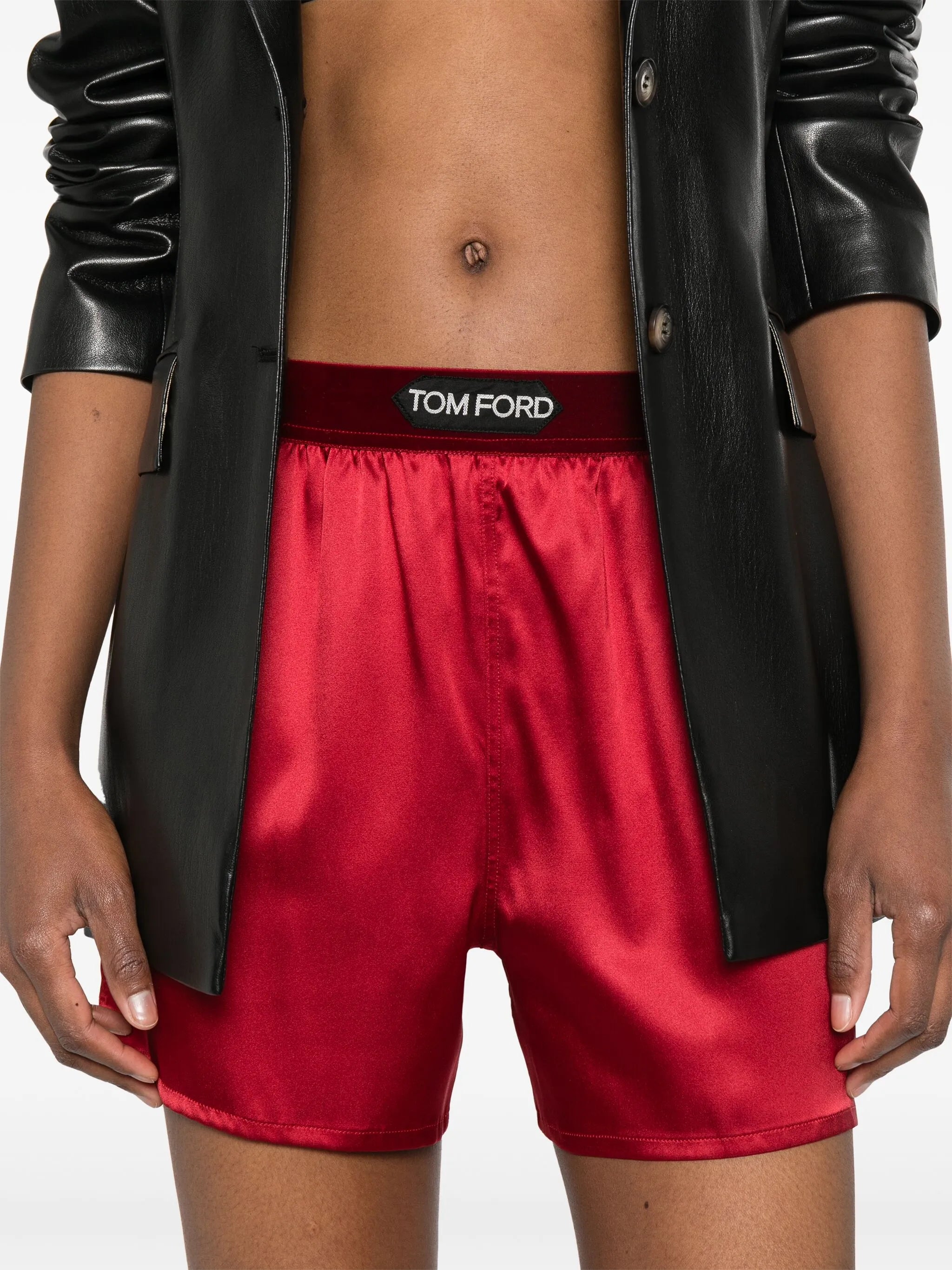 logo-waistband pajama shorts