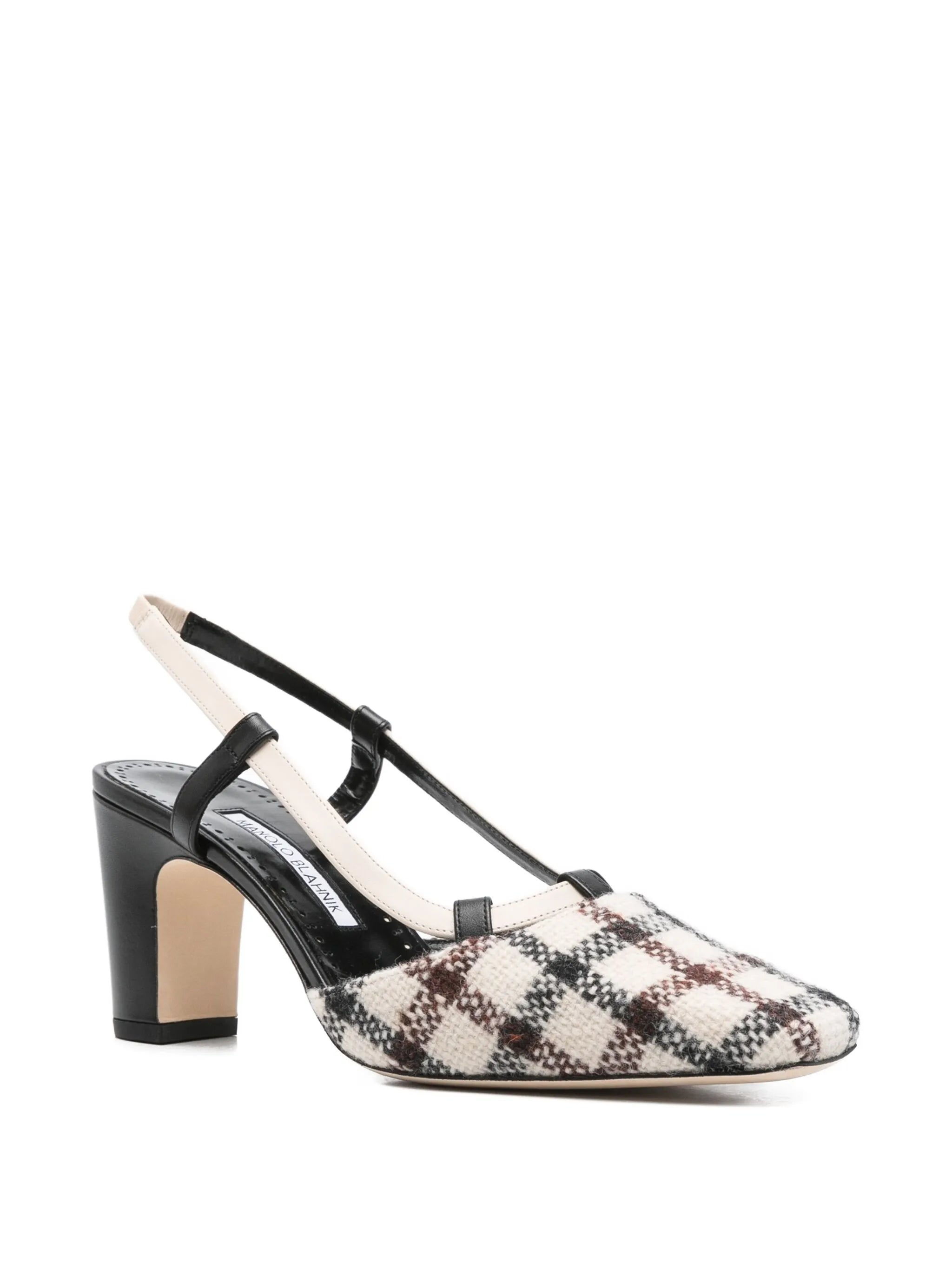 70mm Vestal checked slingback pumps