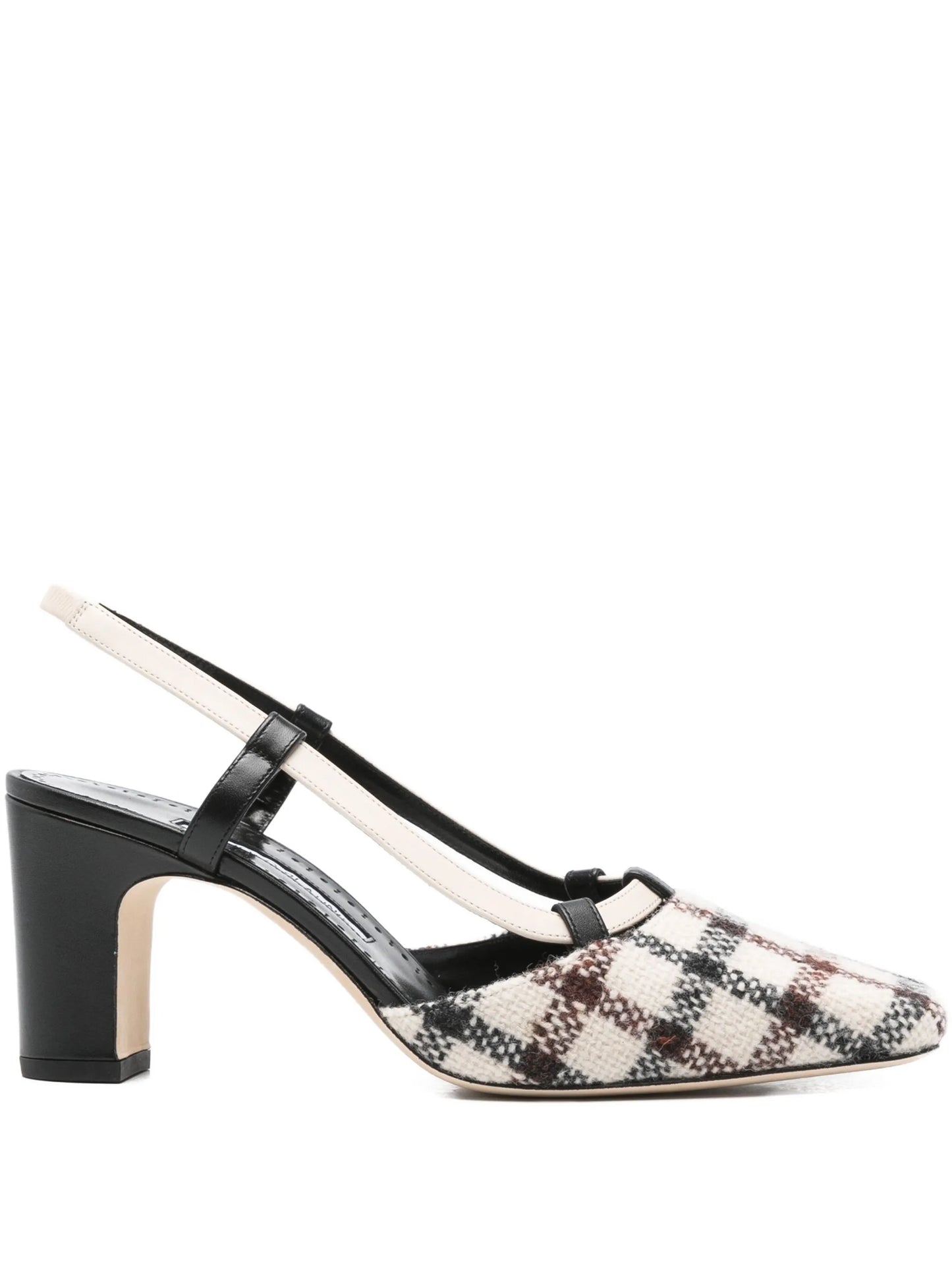 70mm Vestal checked slingback pumps
