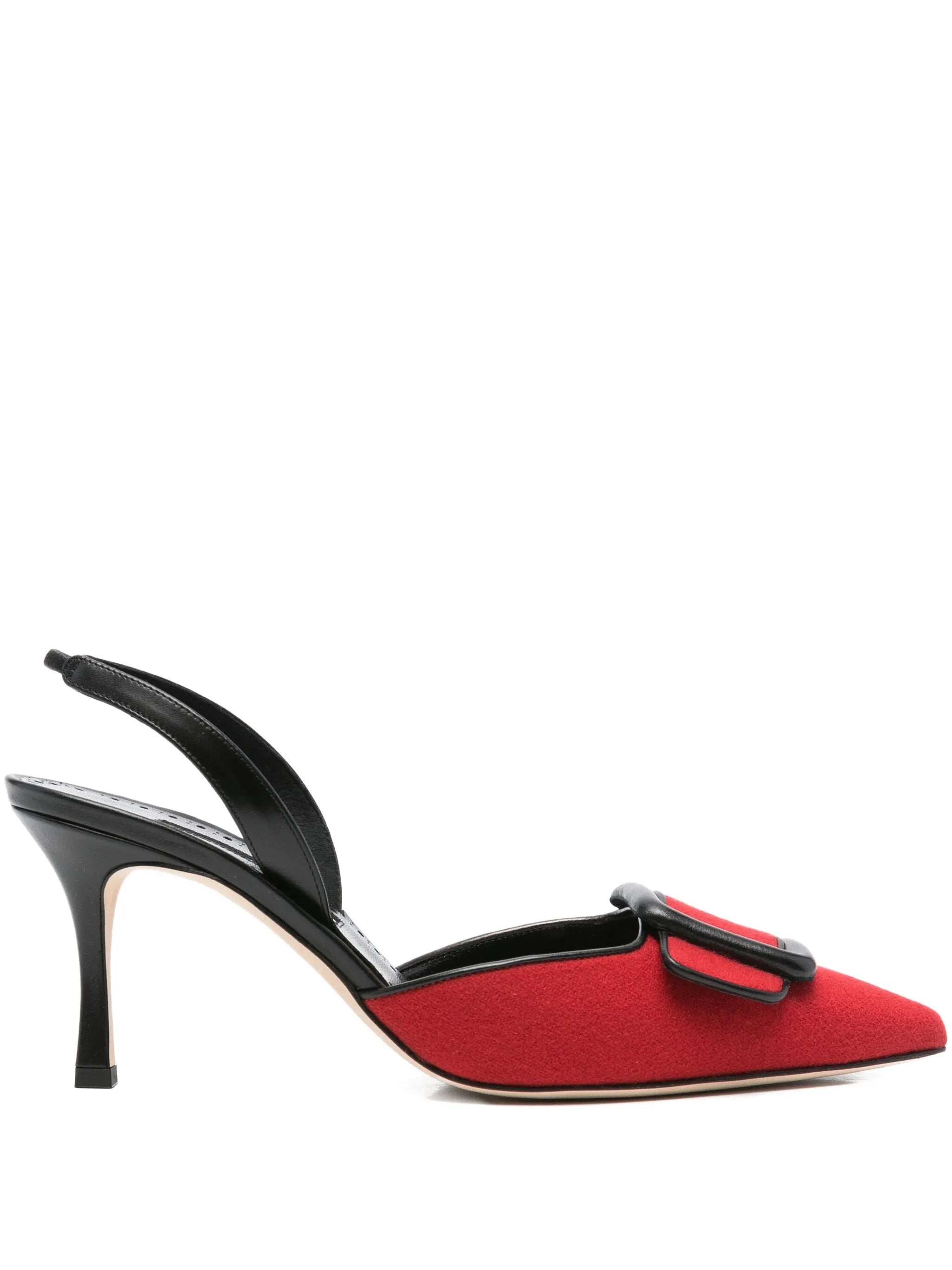 70mm leather heeled pumps