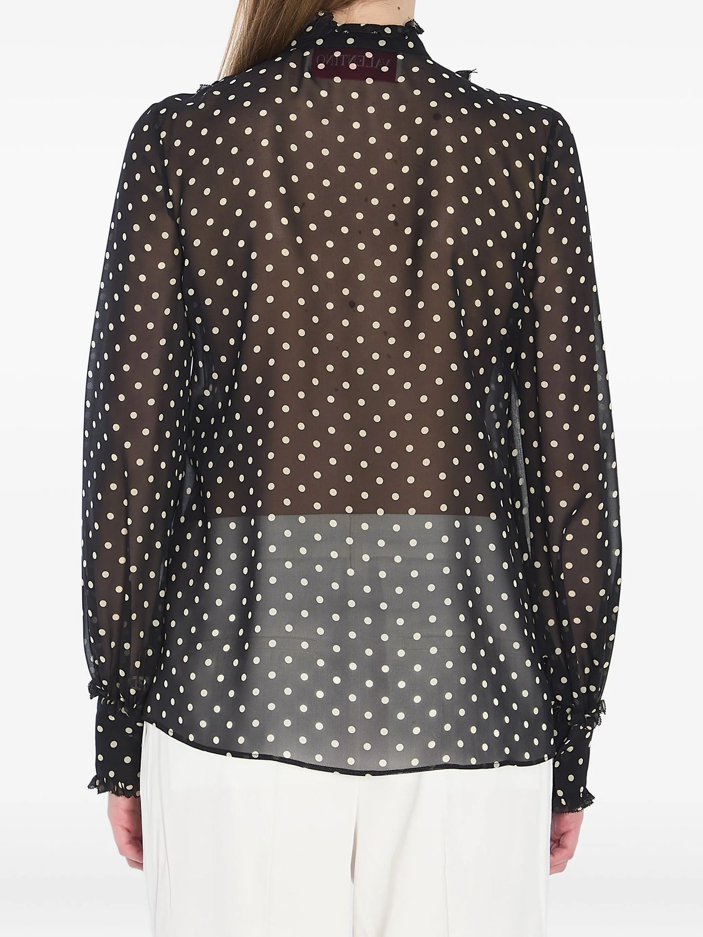 Plusdepois-print georgette shirt