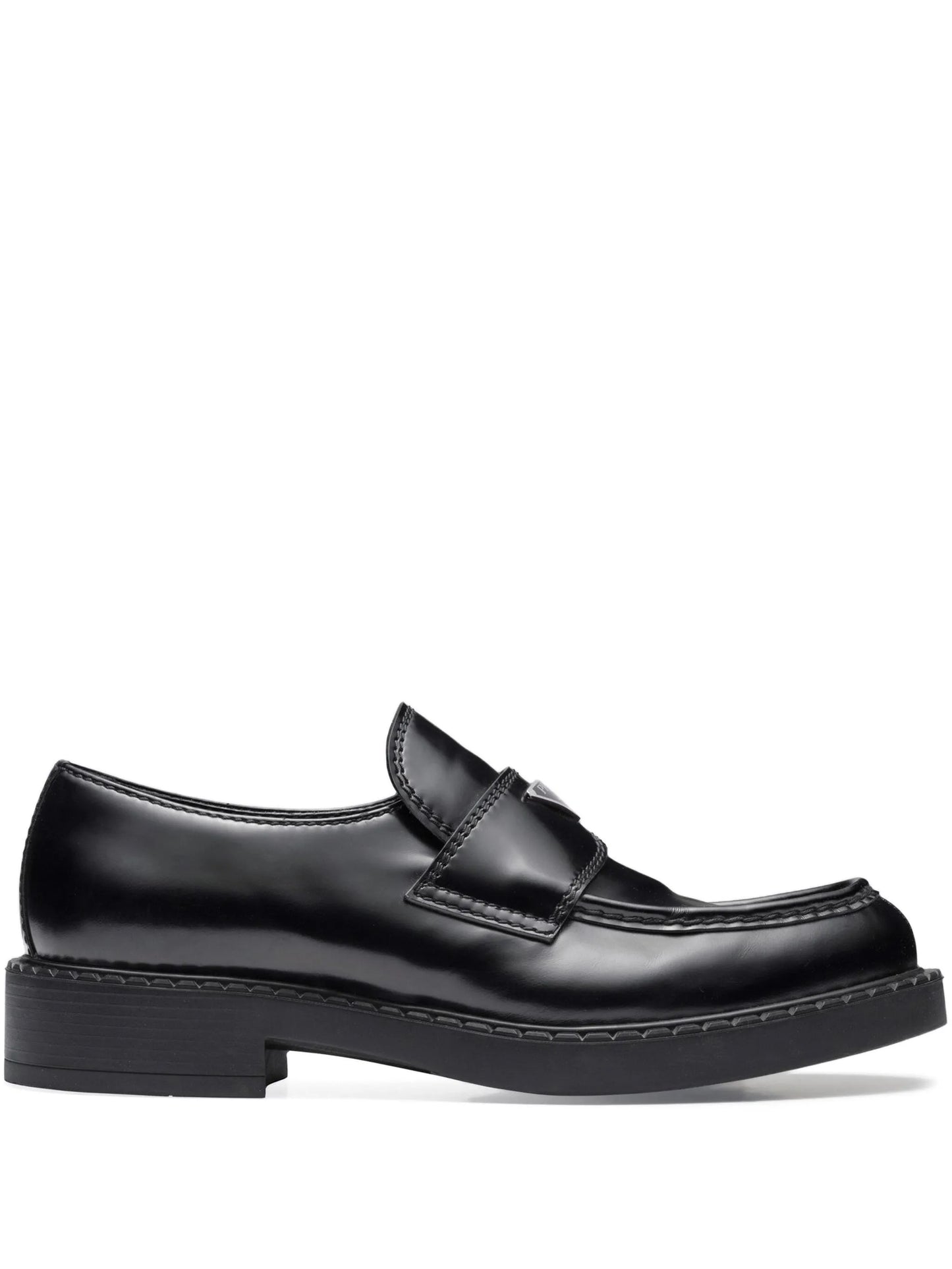 brushed-leather loafers