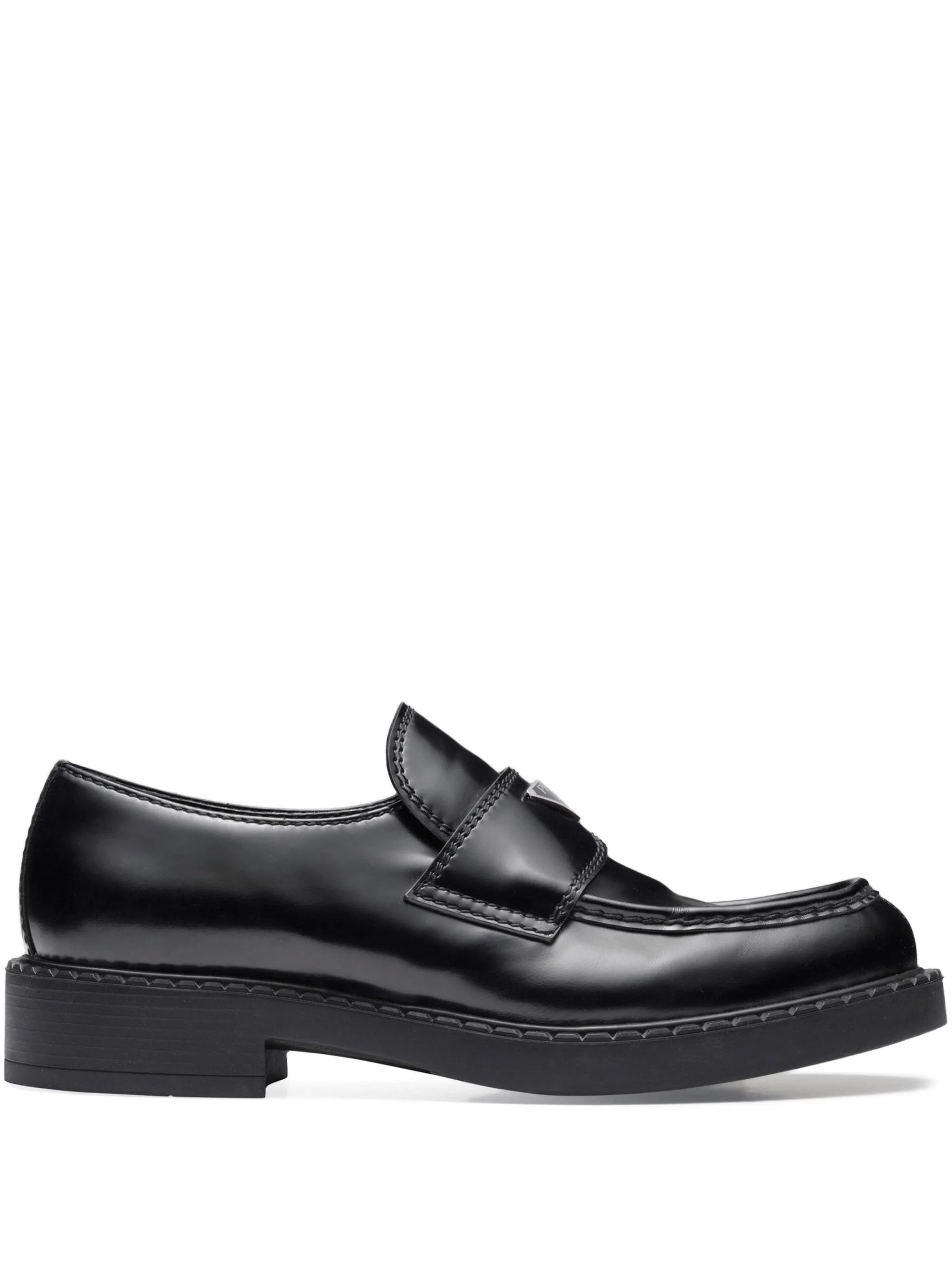 brushed leather loafers