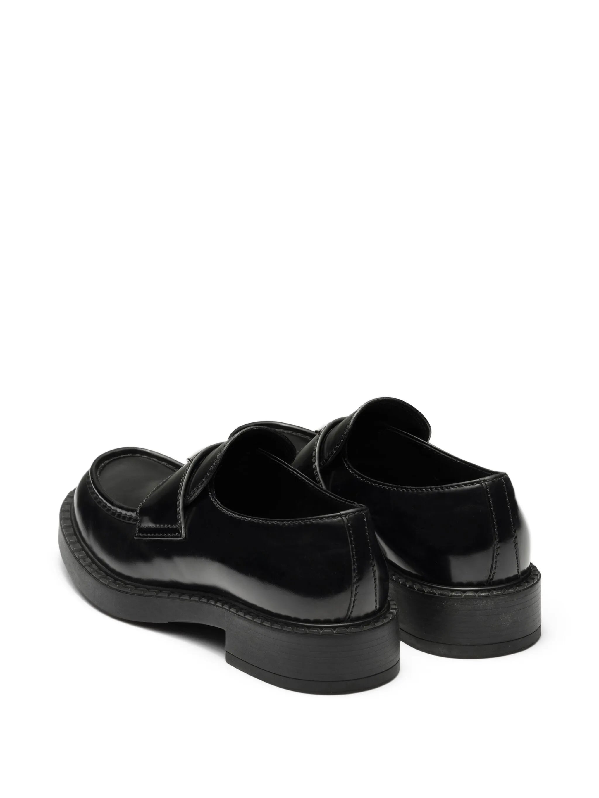 brushed leather loafers