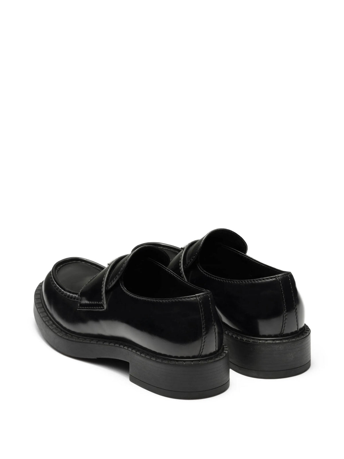 brushed leather loafers