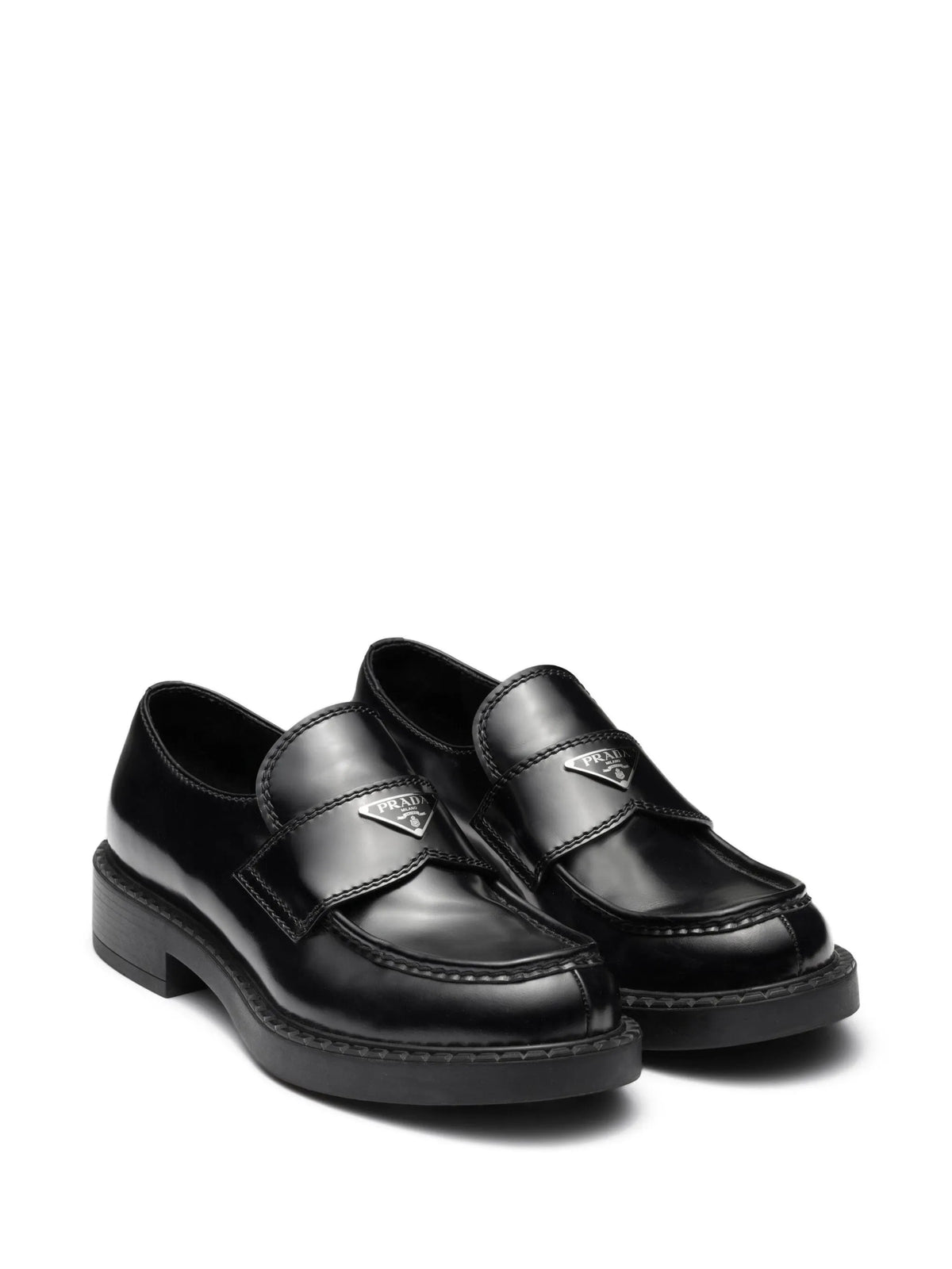brushed leather loafers
