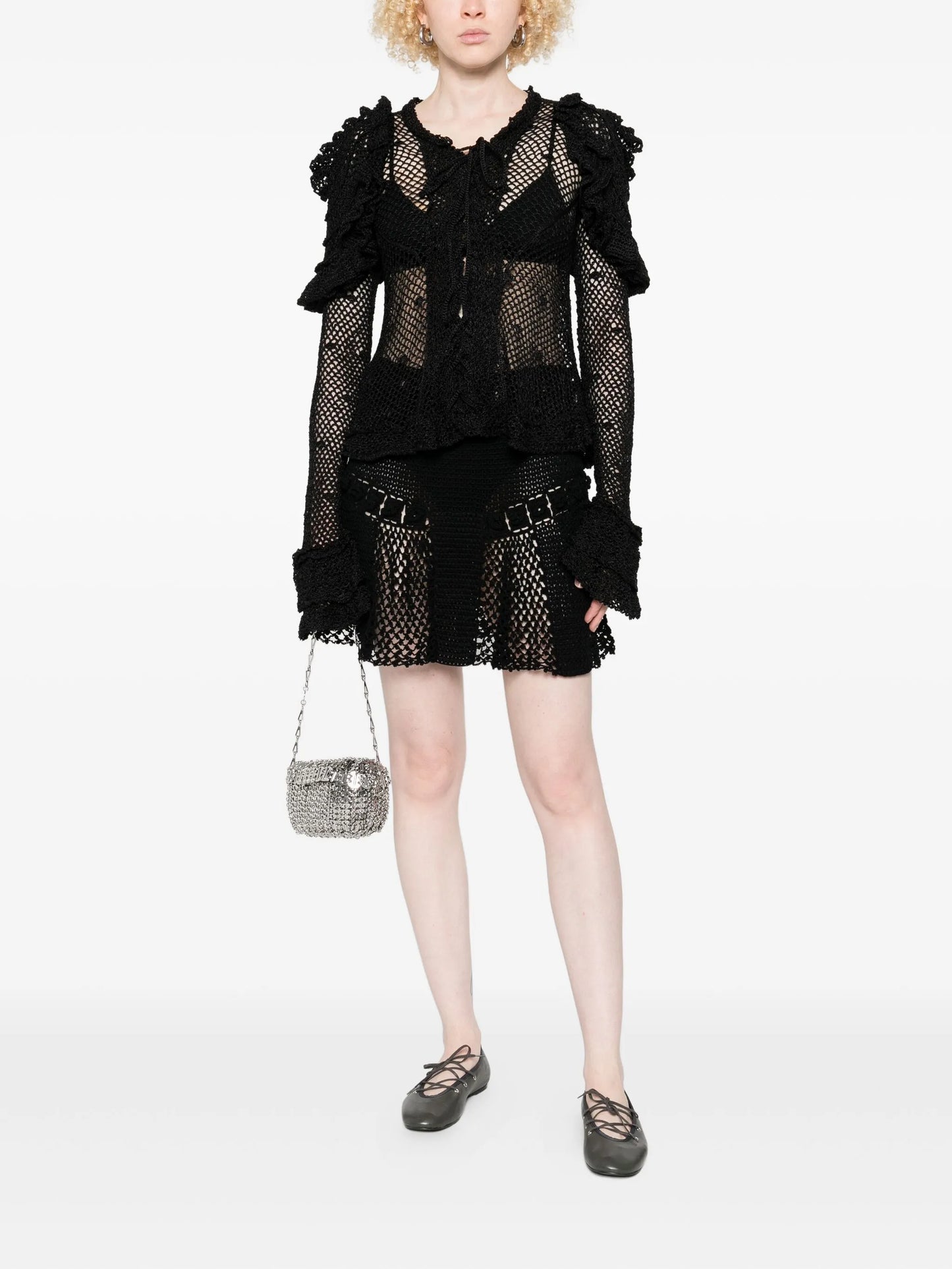 Lucrezia ruffled crochet top