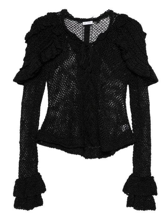 Lucrezia ruffled crochet top