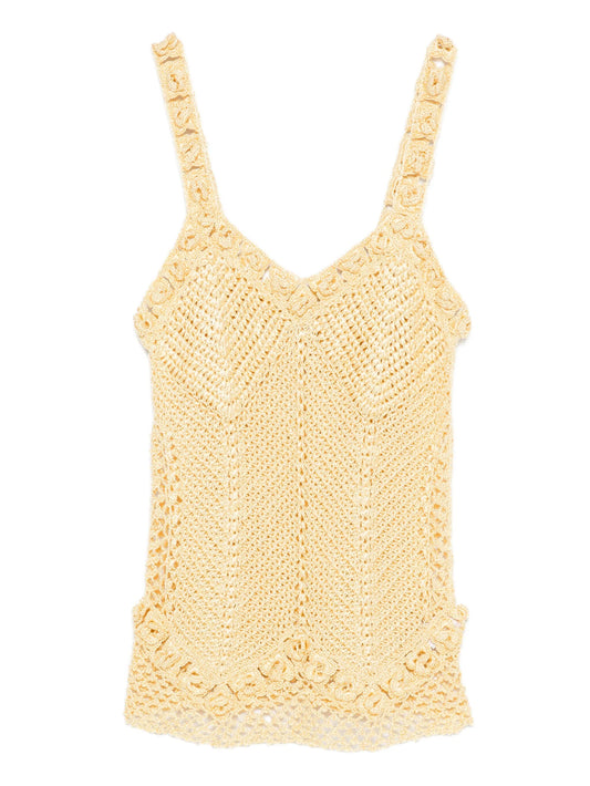 Daisy flower-strap crochet top