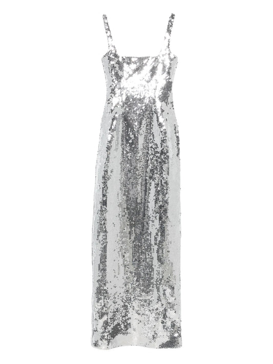 Electra sequin square-neck gown