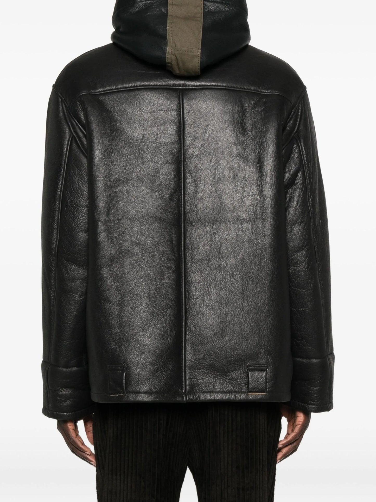 Blizzard hooded leather jacket