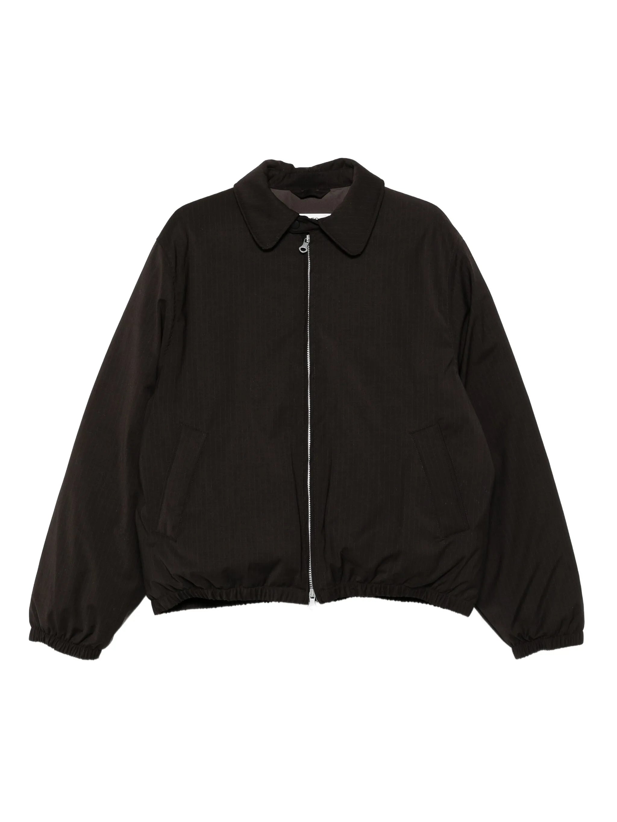 pinstriped puffer jacket