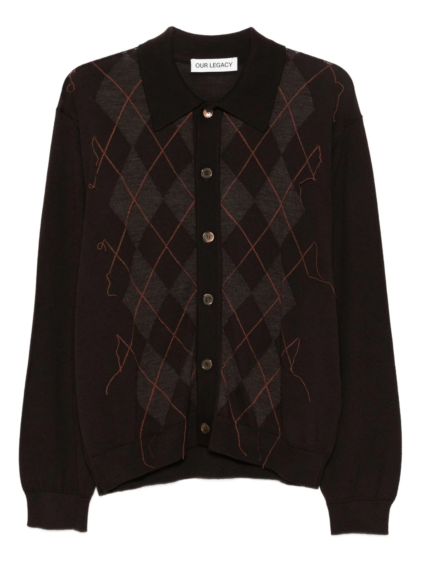 argyle-knit cardigan