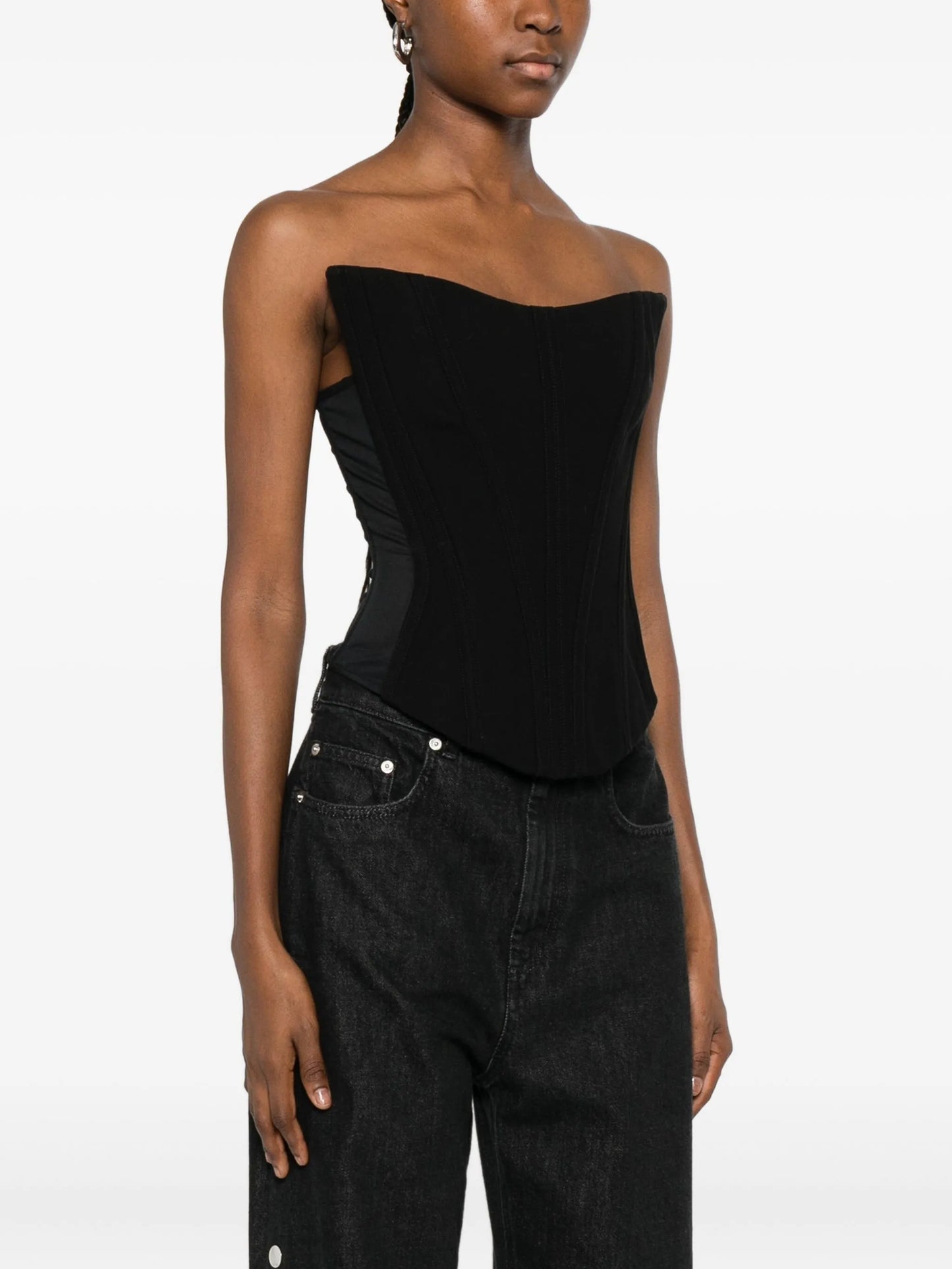 strapless corset-style top