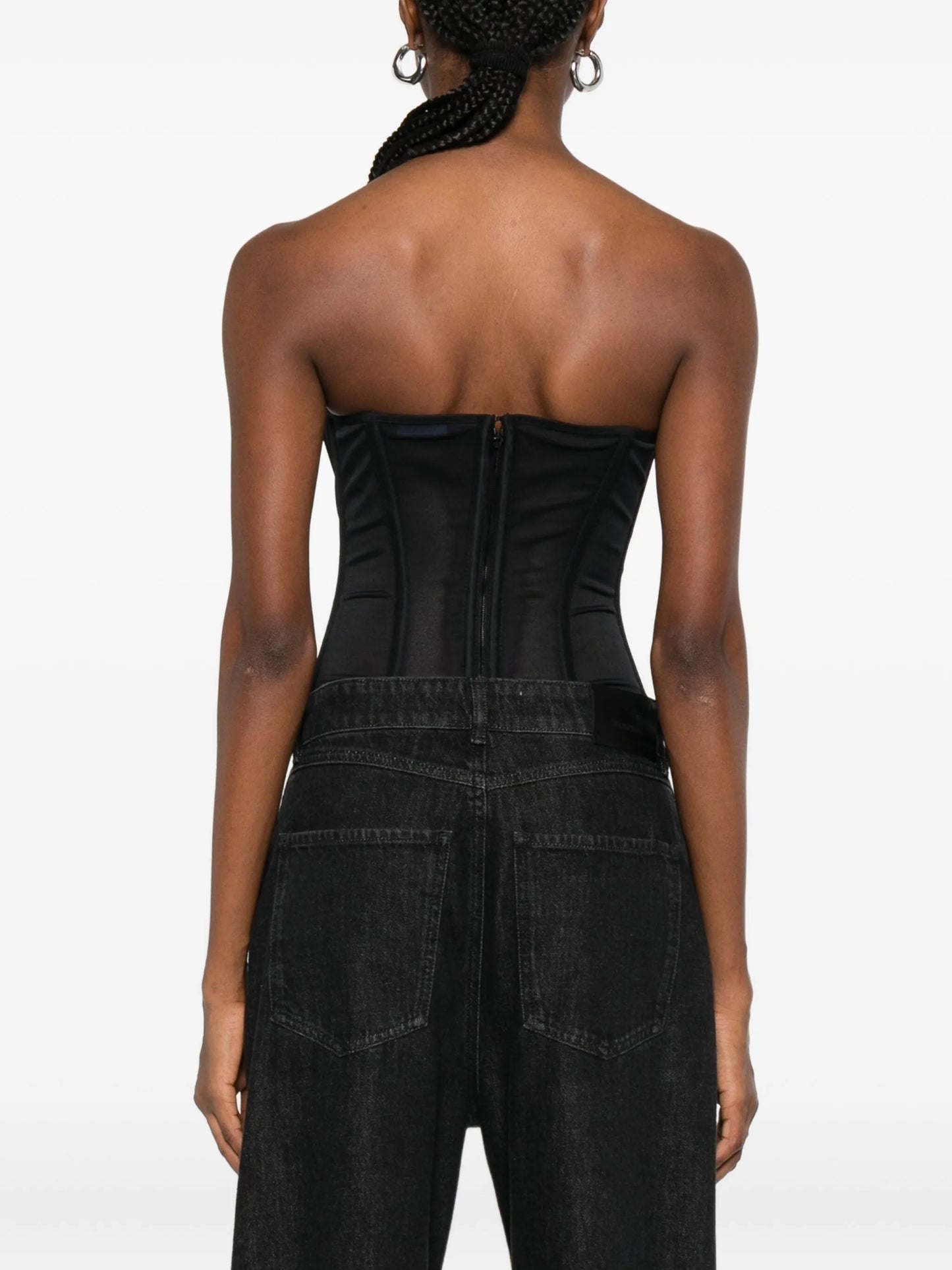 strapless corset-style top