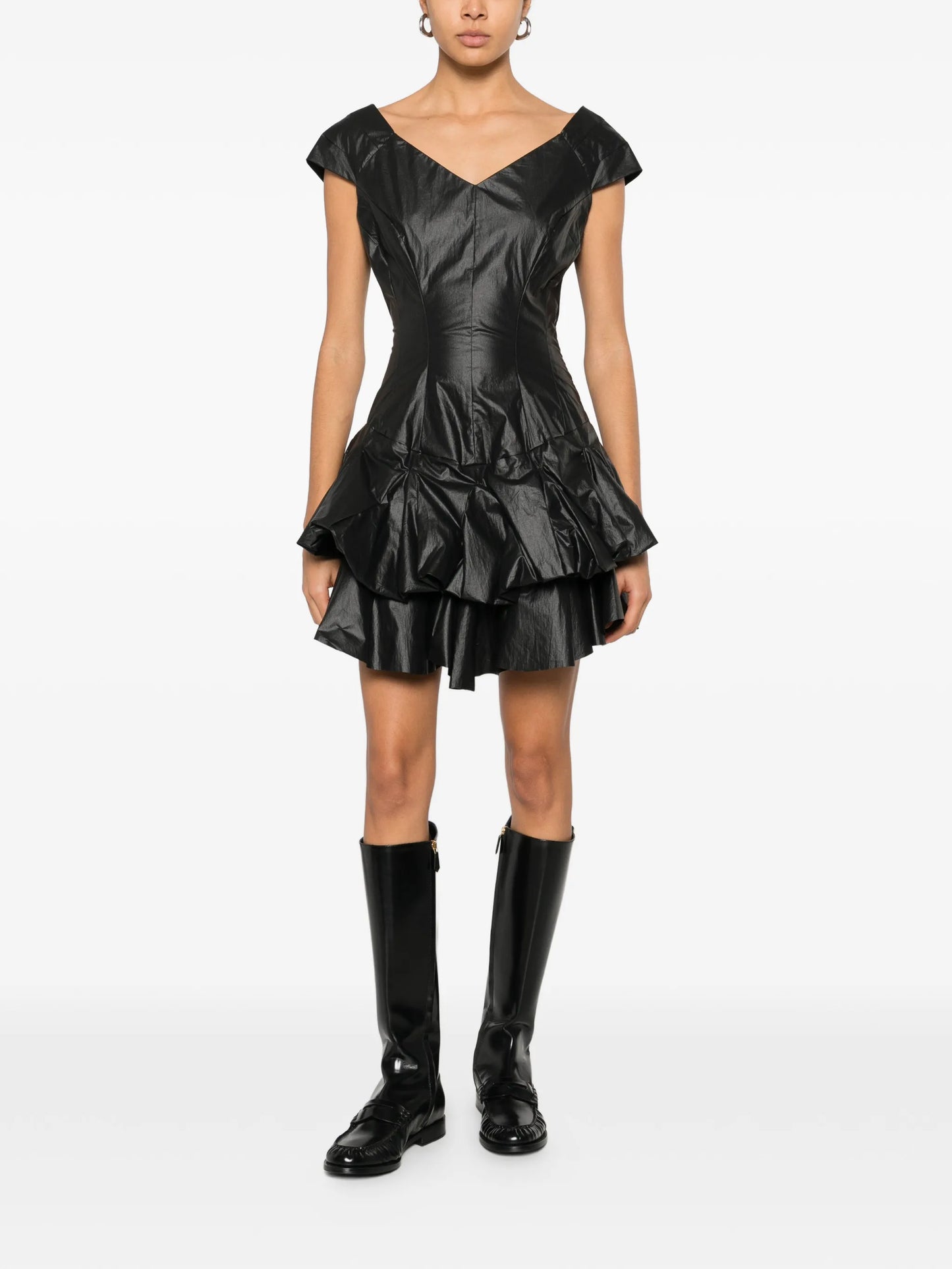 Oli V-neck ruffled mini dress