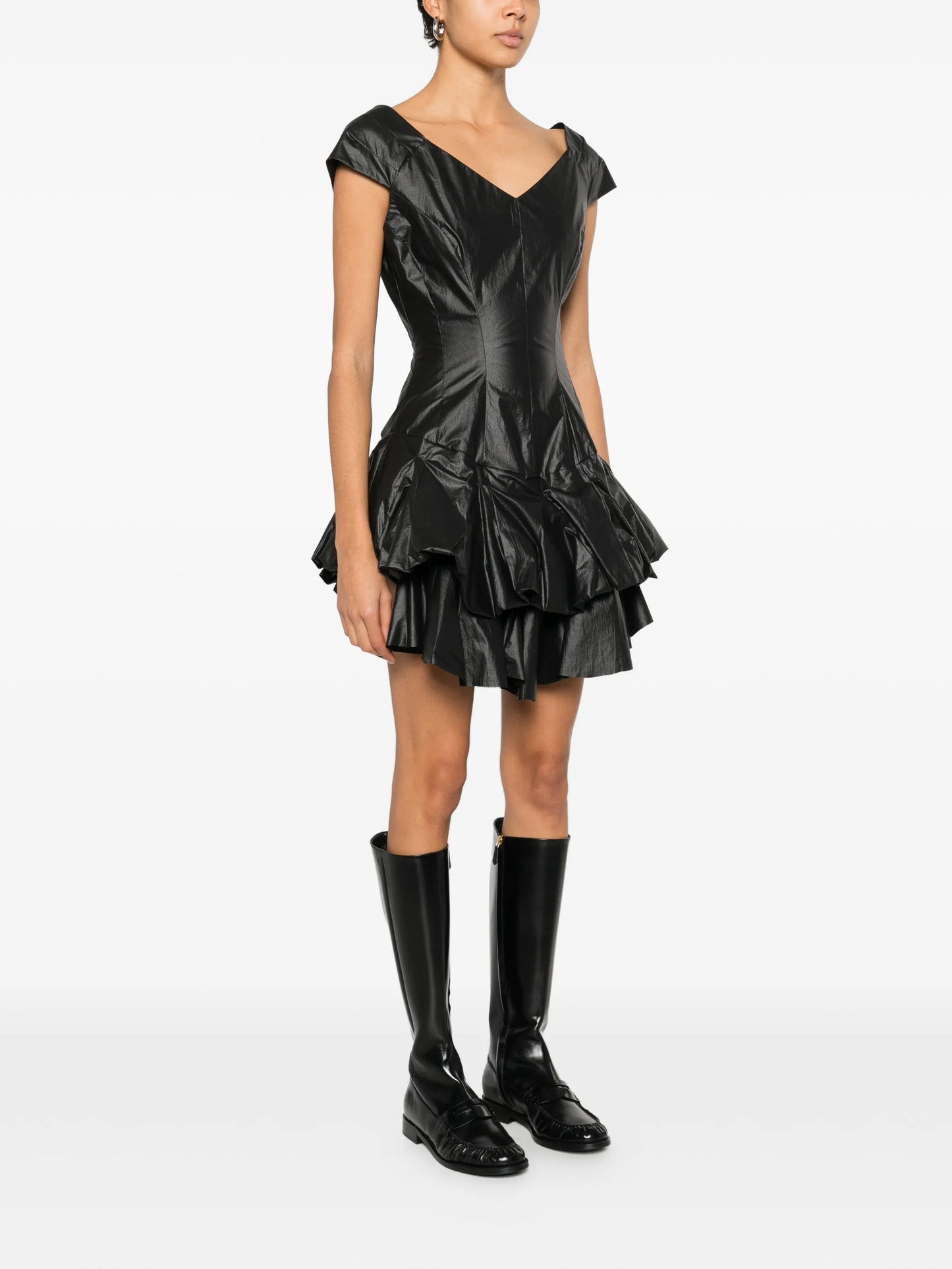 Oli V-neck ruffled mini dress
