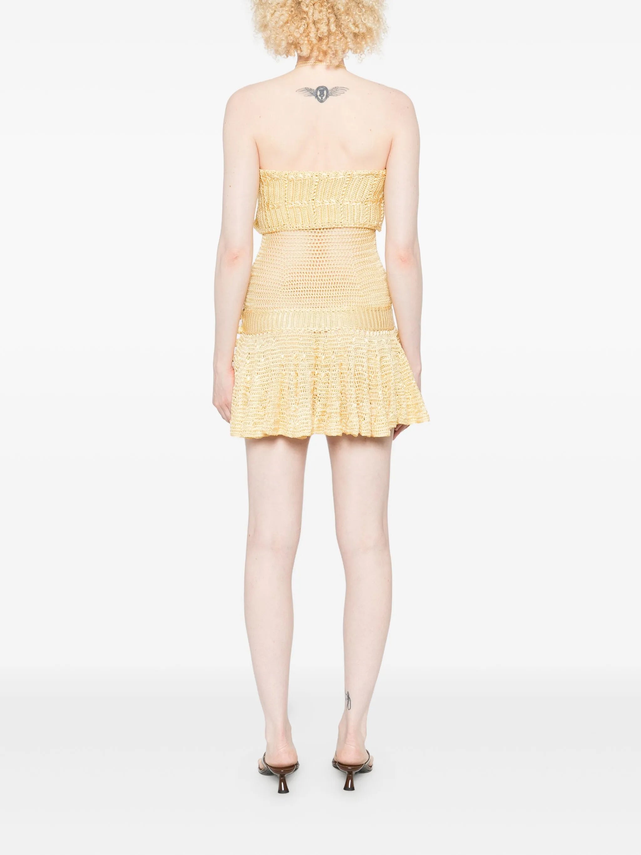 Danae off-shoulder crochet mini dress