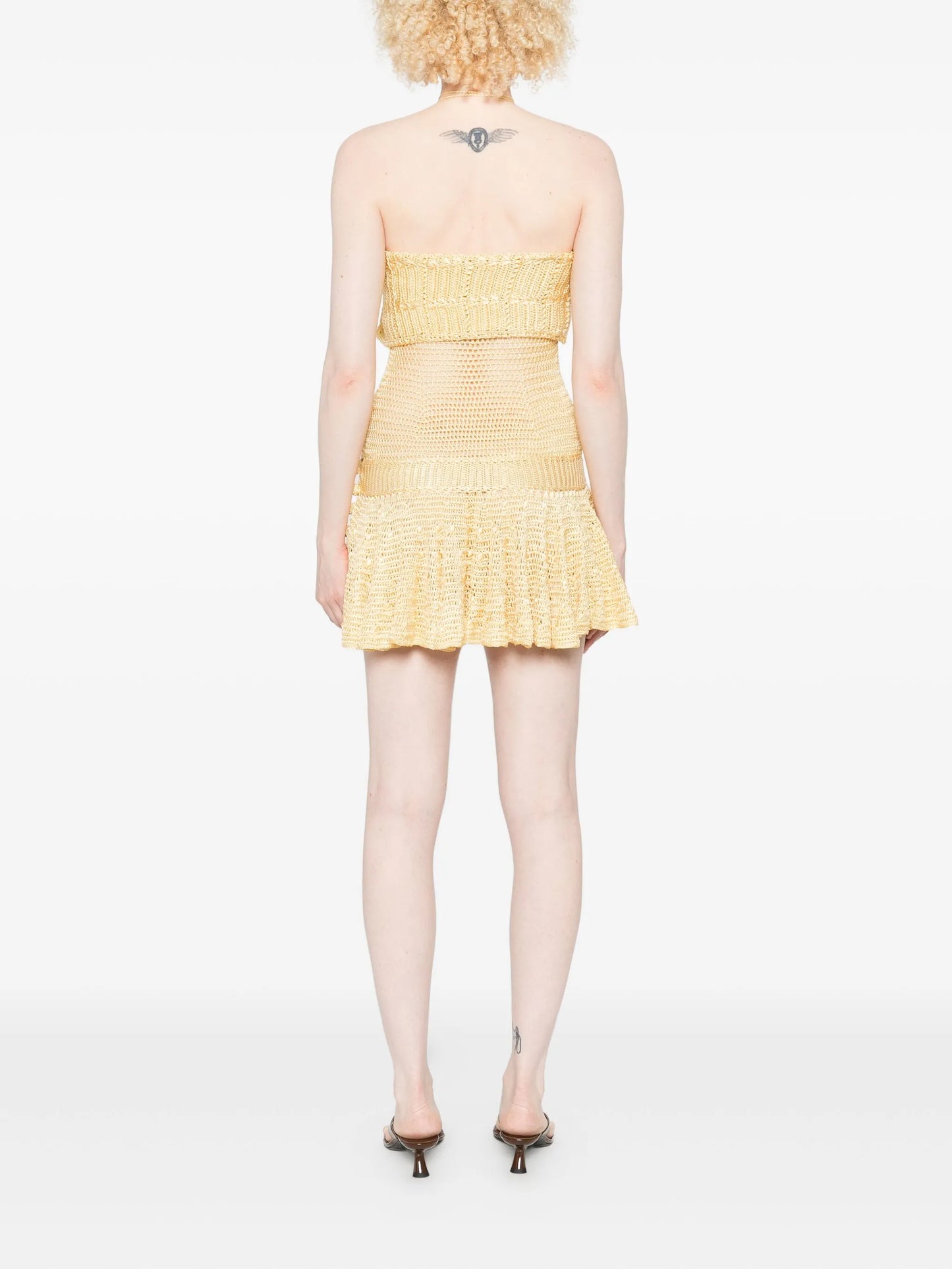 Danae off-shoulder crochet mini dress