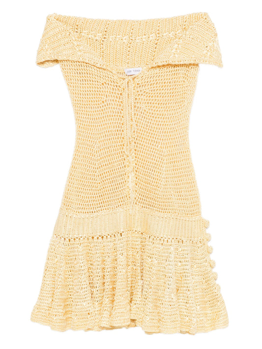 Danae off-shoulder crochet mini dress