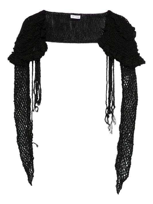 Shylla puff-sleeve crochet shrug