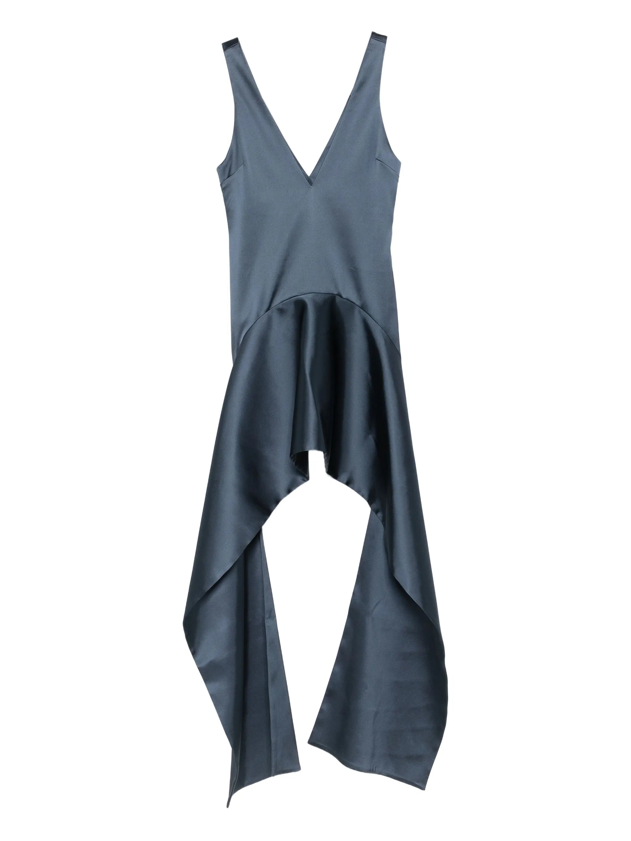 V-neck draped-hem dress