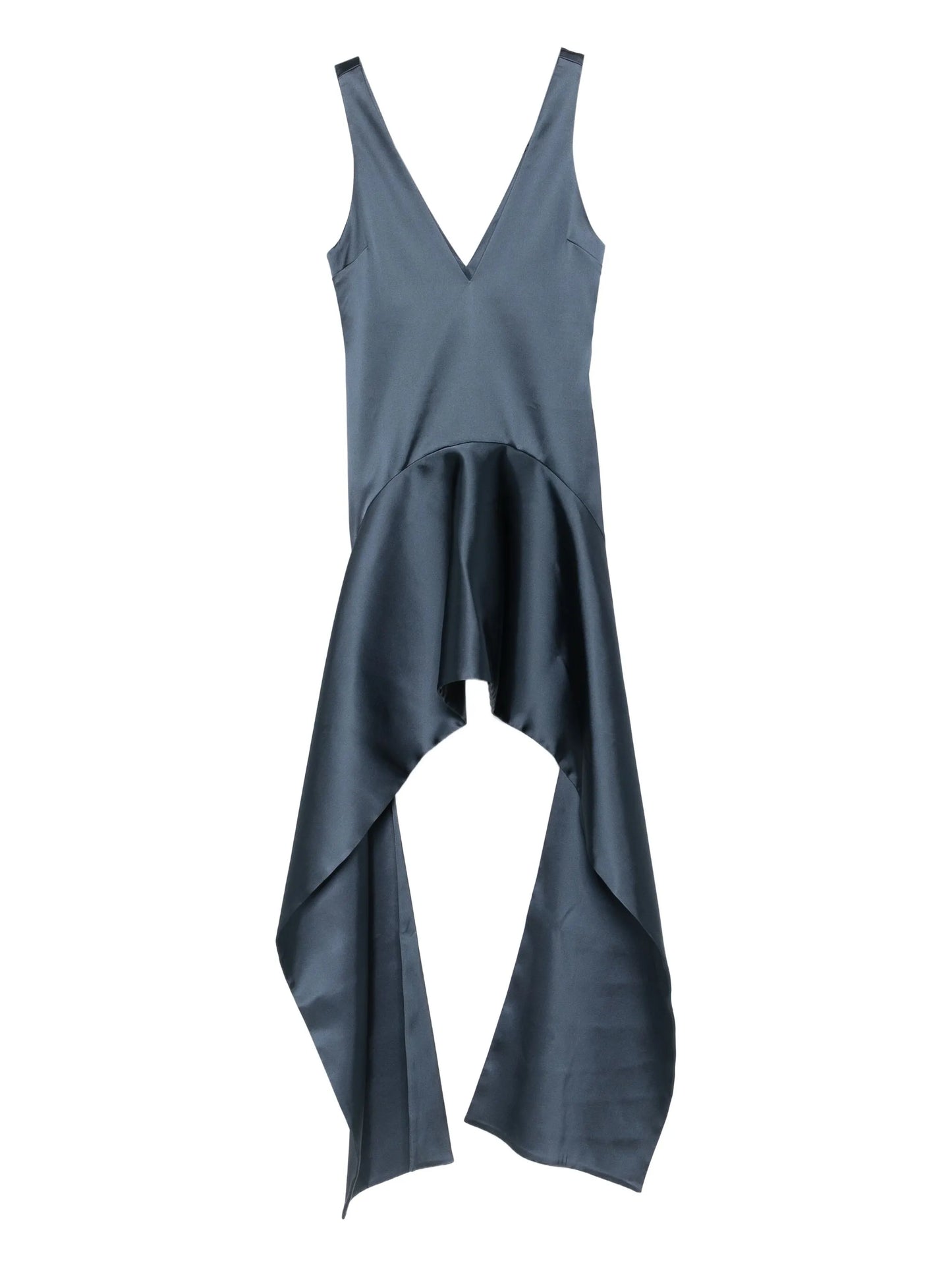 V-neck draped-hem dress