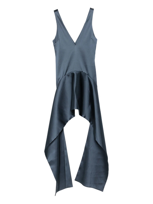 V-neck draped-hem dress
