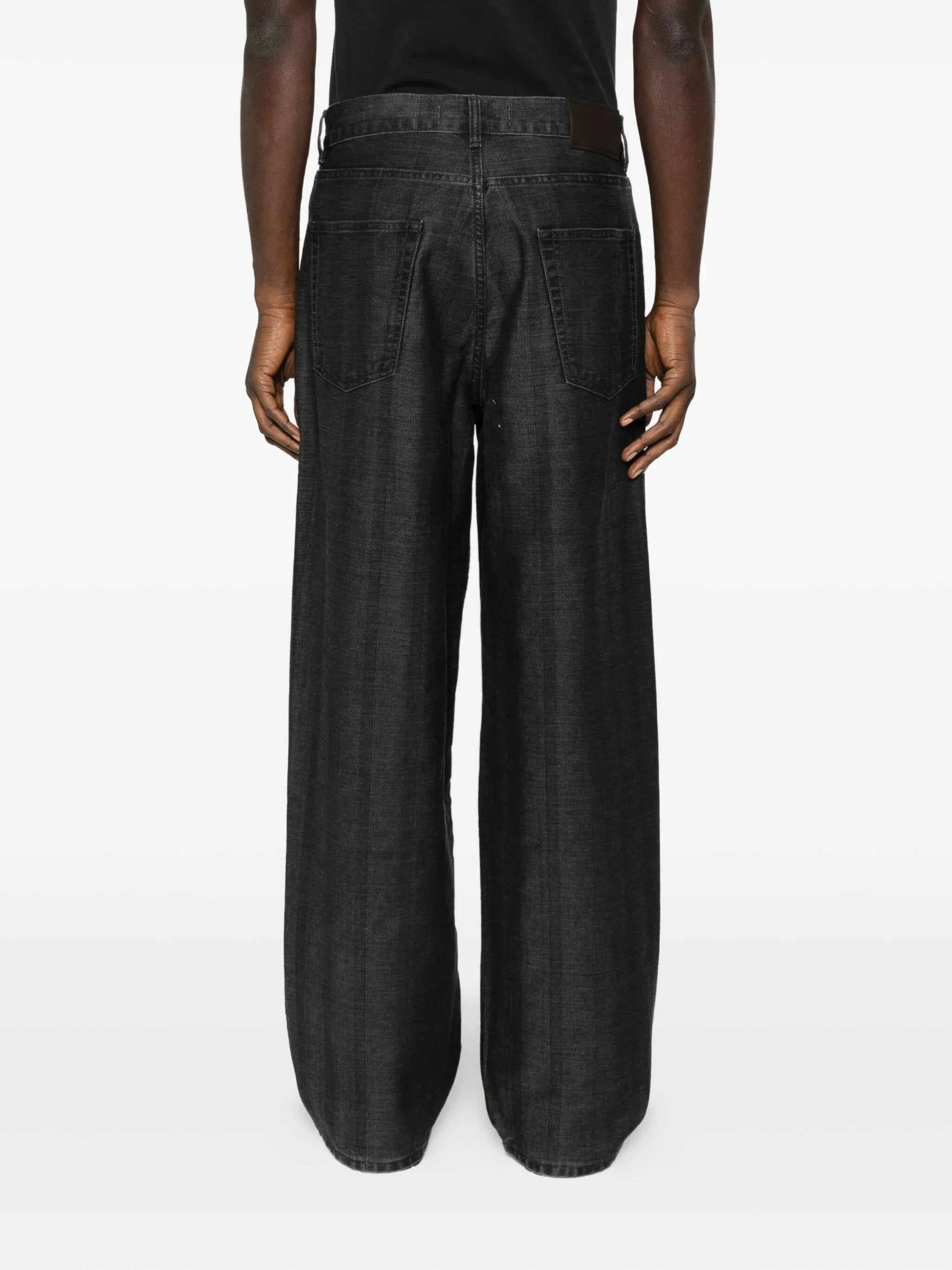 coated herringbone jeans