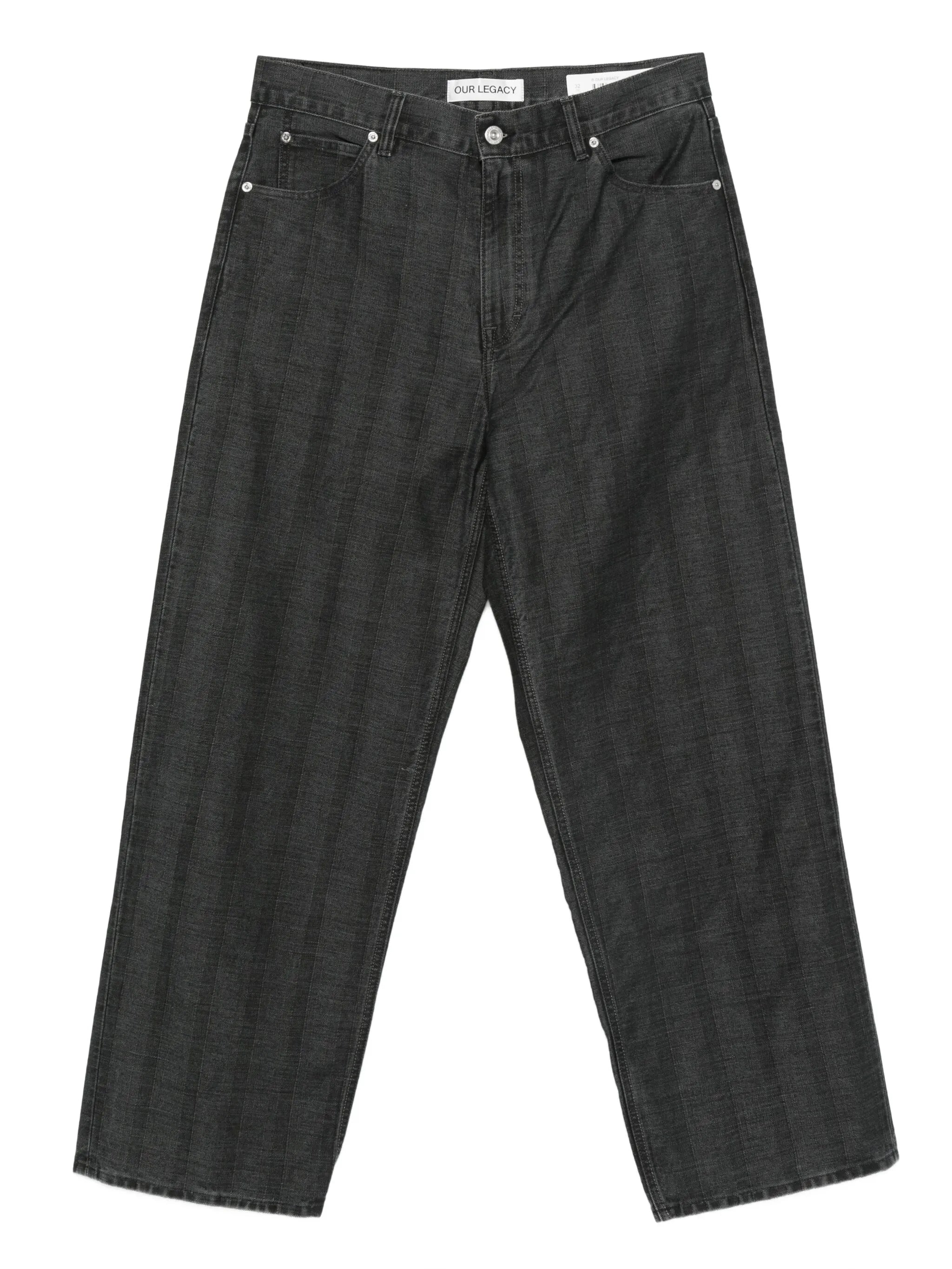 coated herringbone jeans