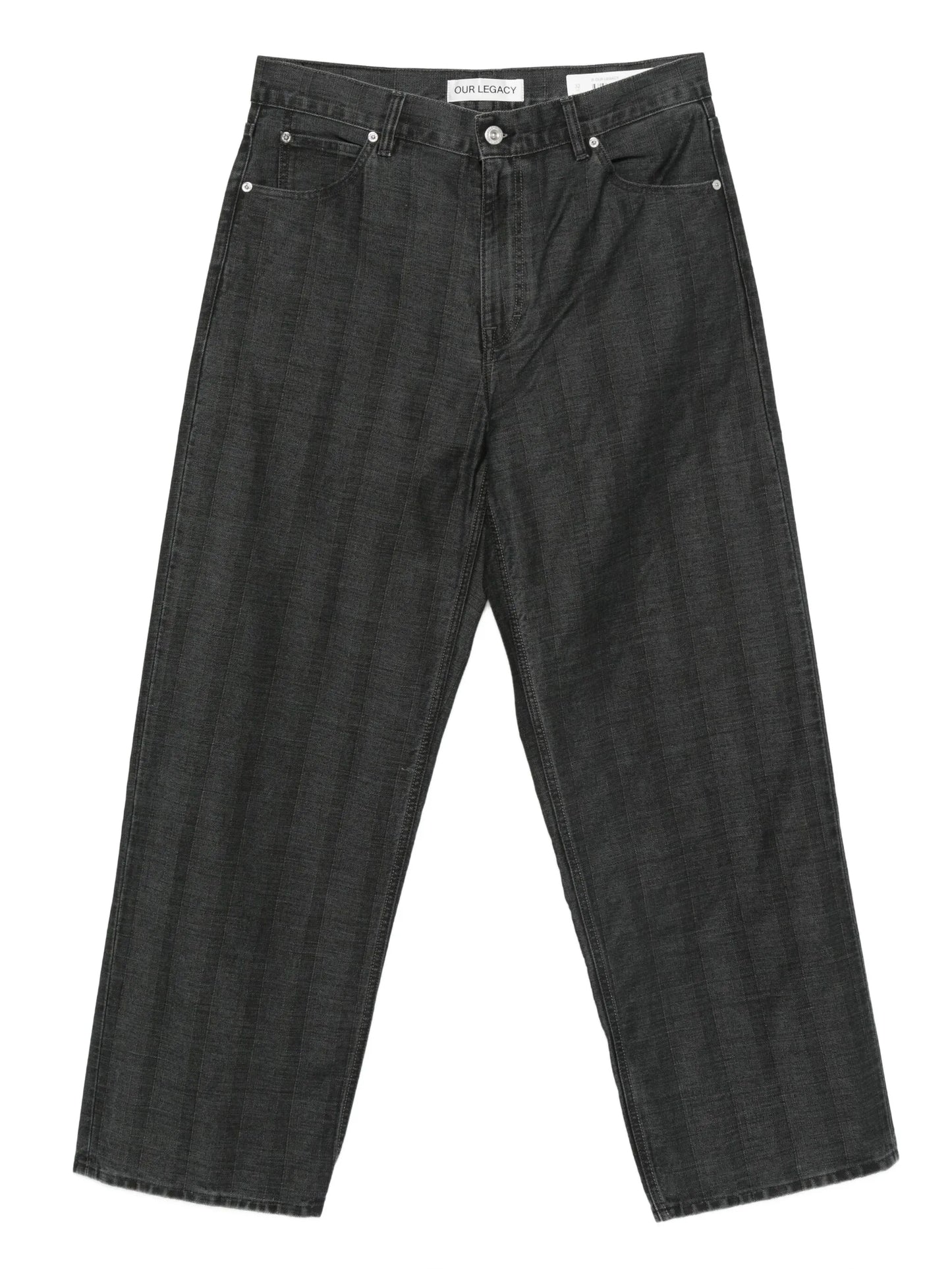 coated herringbone jeans