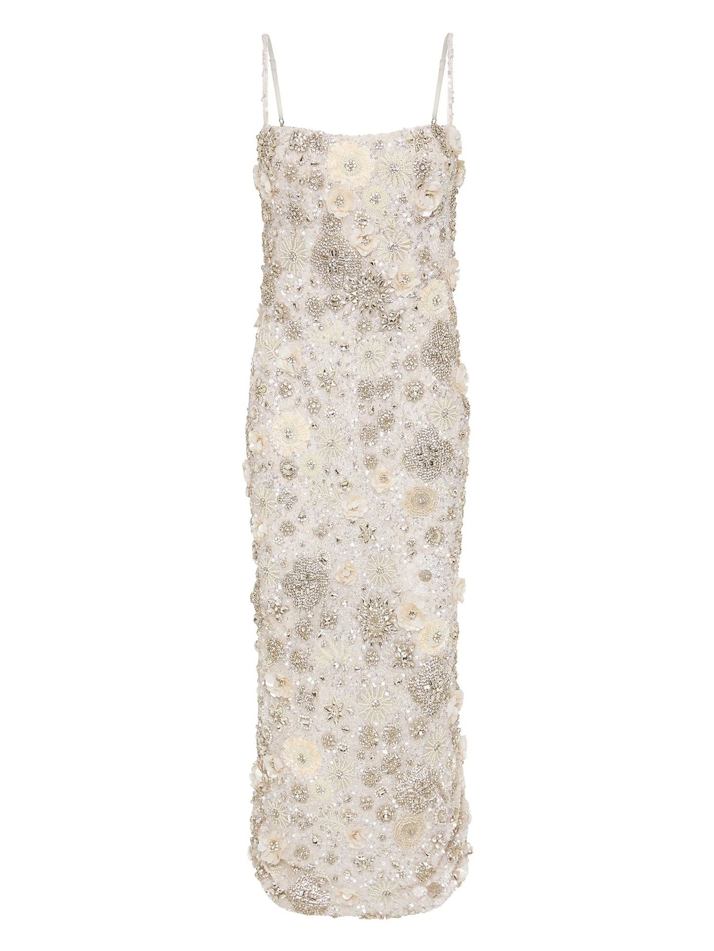 Francesca floral-embroidered midi dress