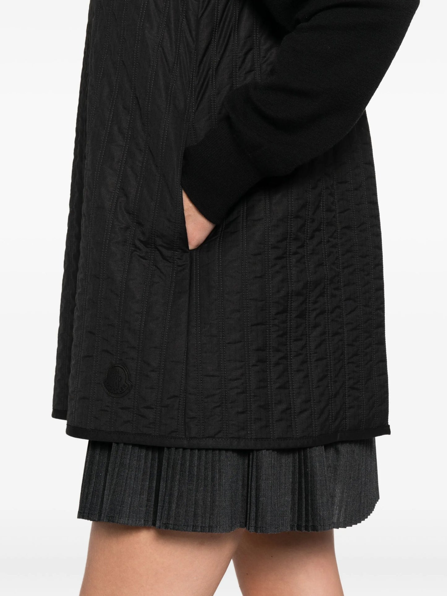 quilted pleated mini dress