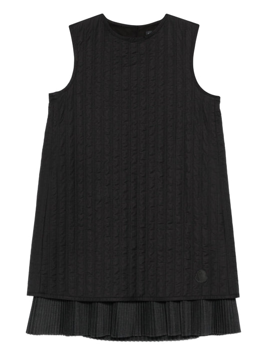 quilted pleated mini dress