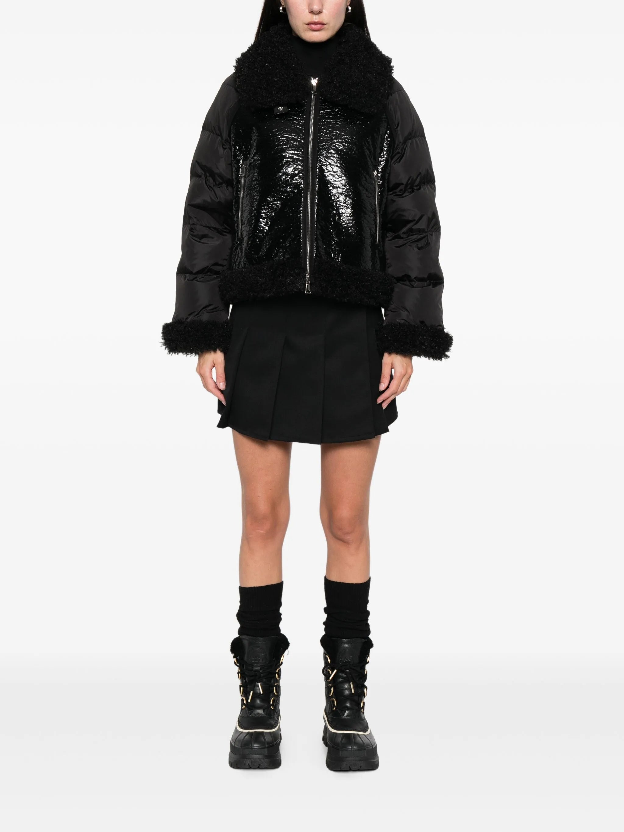 zipped bomber jacket