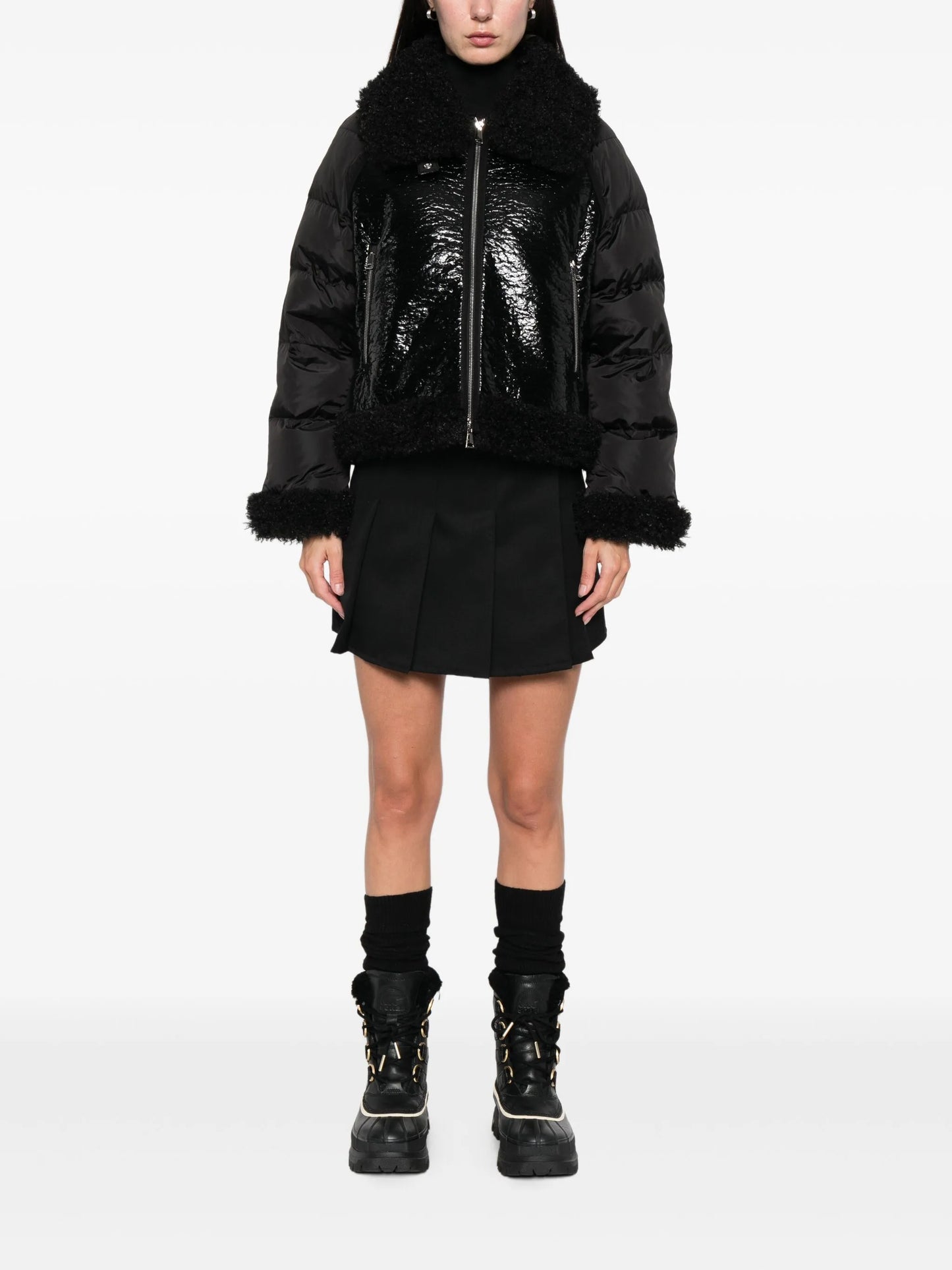 zipped bomber jacket