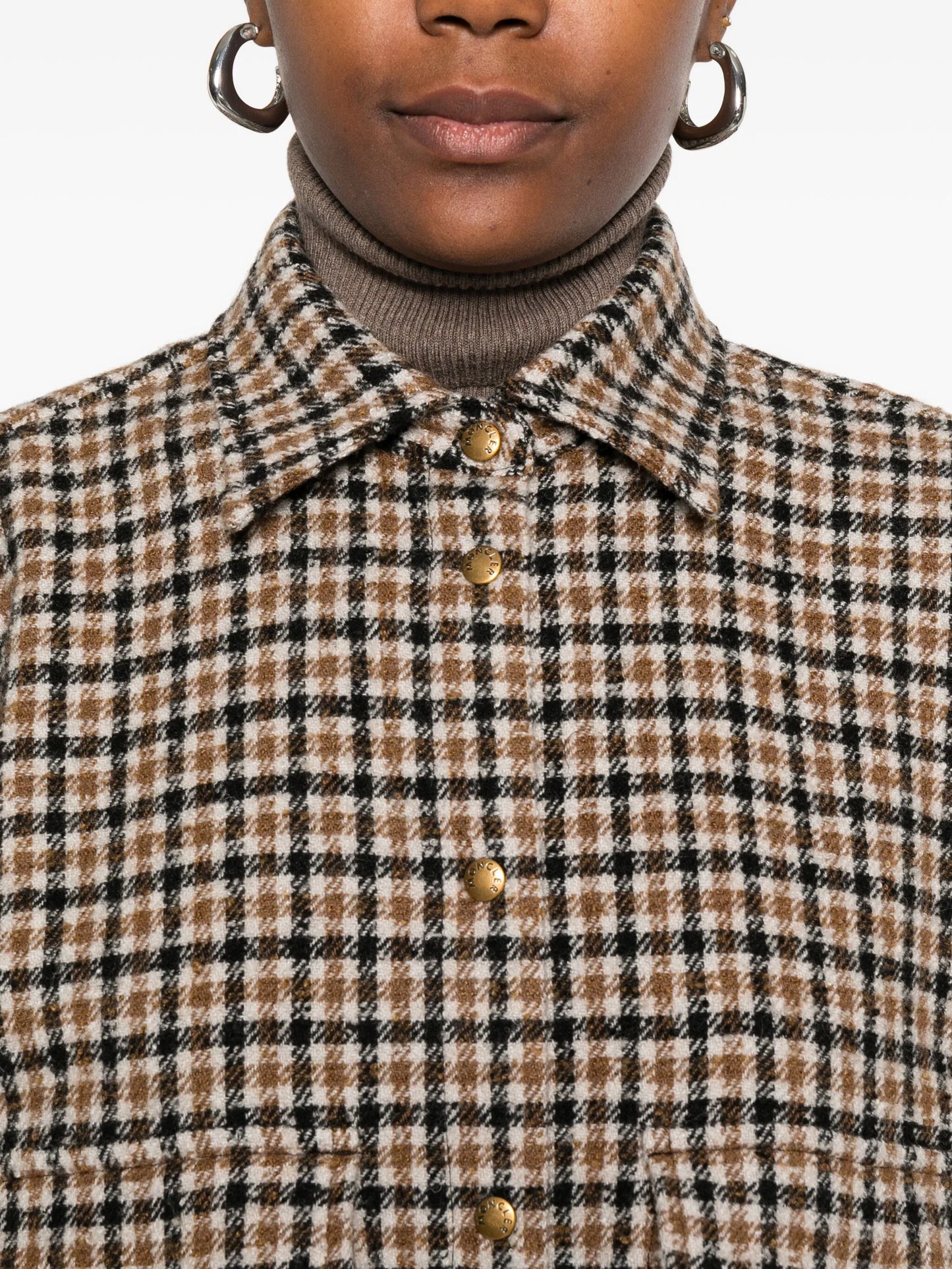 macro-check wool overshirt