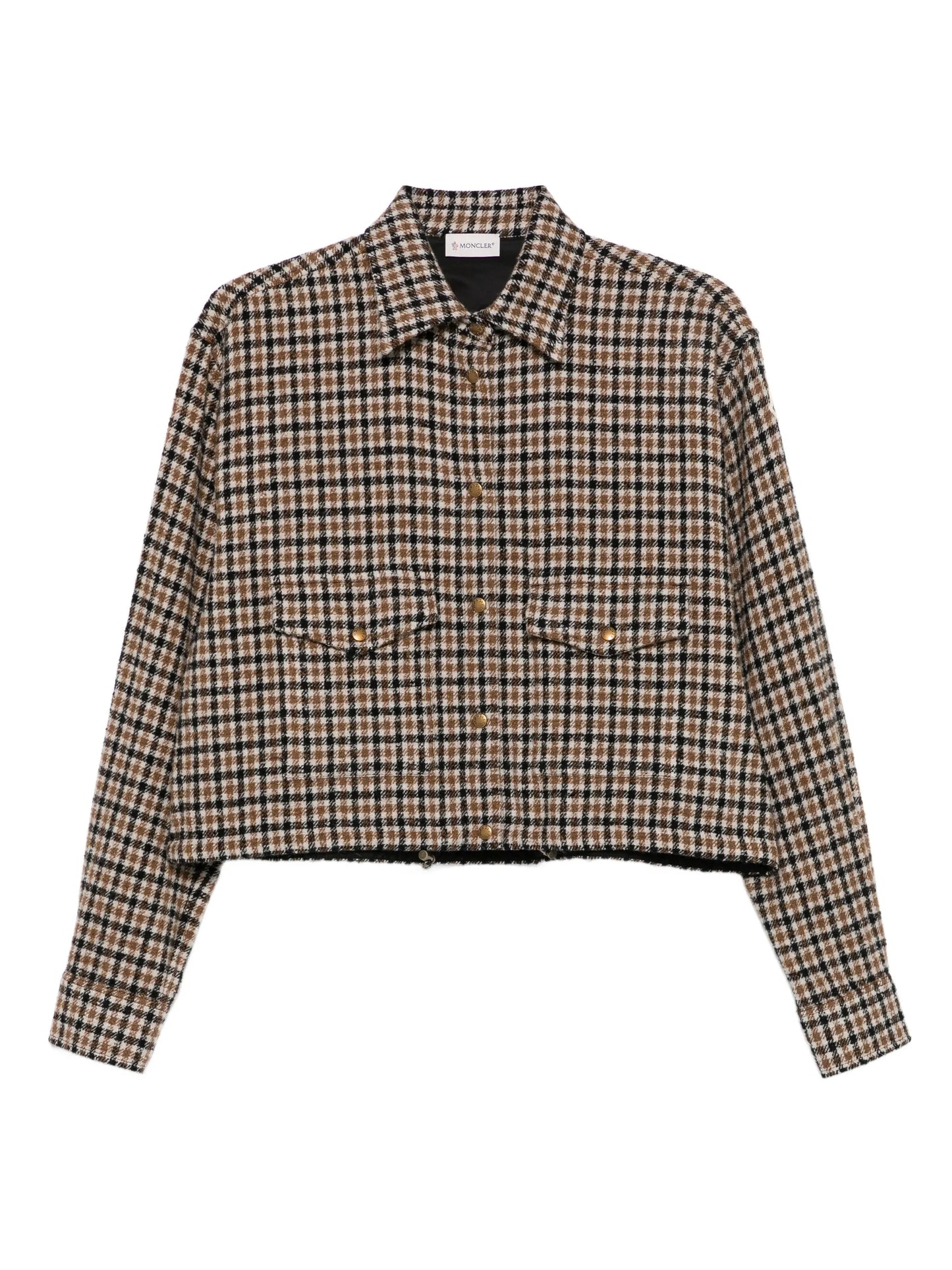 macro-check wool overshirt