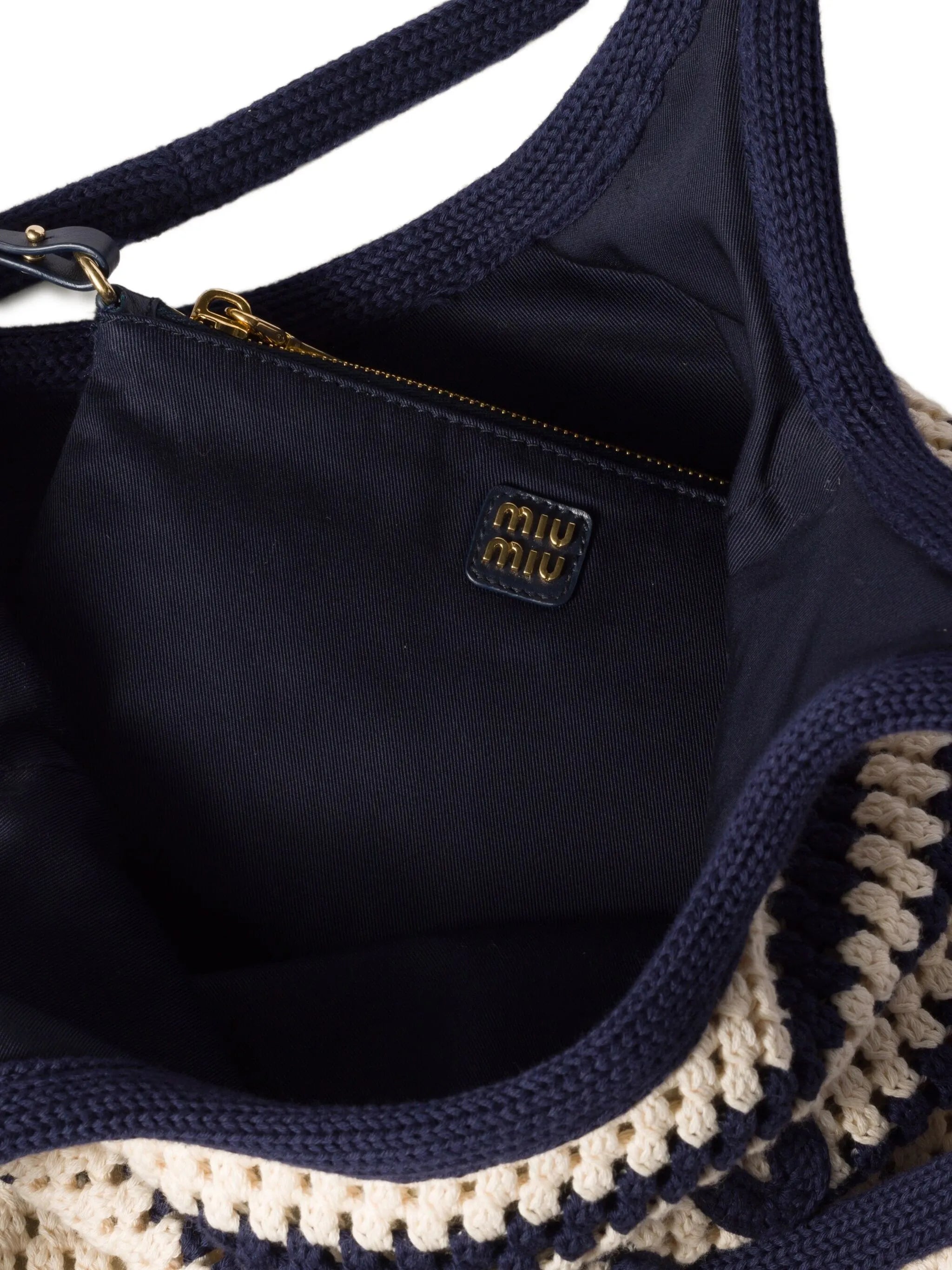 Ivy striped crochet tote bag