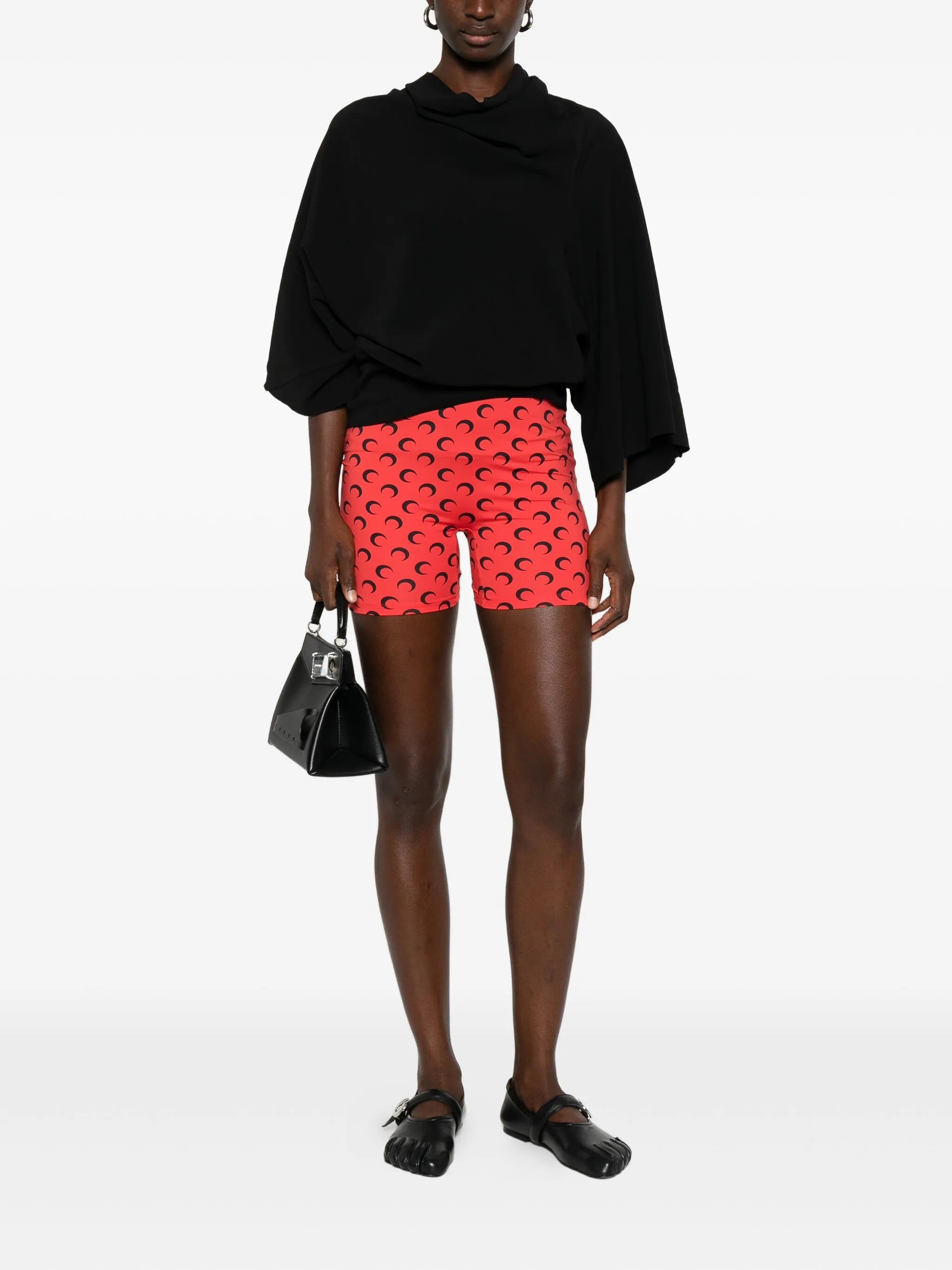 crescent moon-motif tights