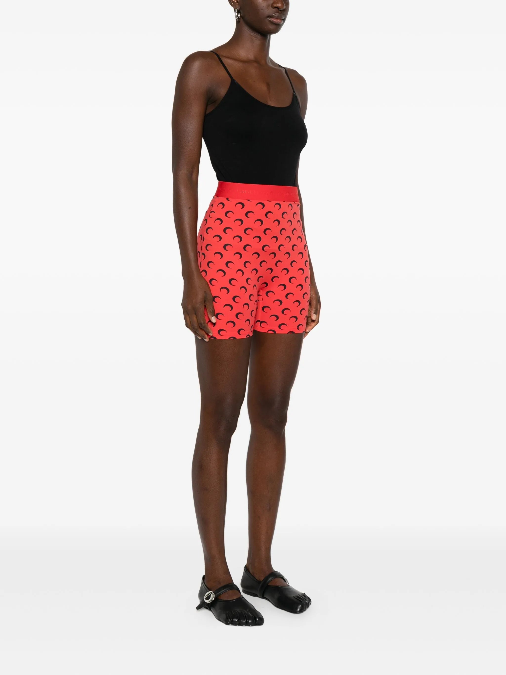 crescent moon-motif tights