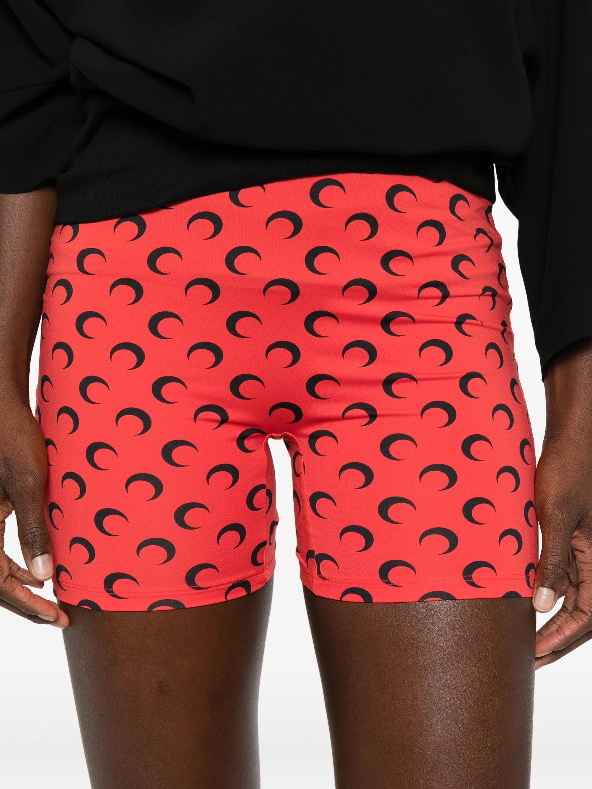 crescent moon-motif tights