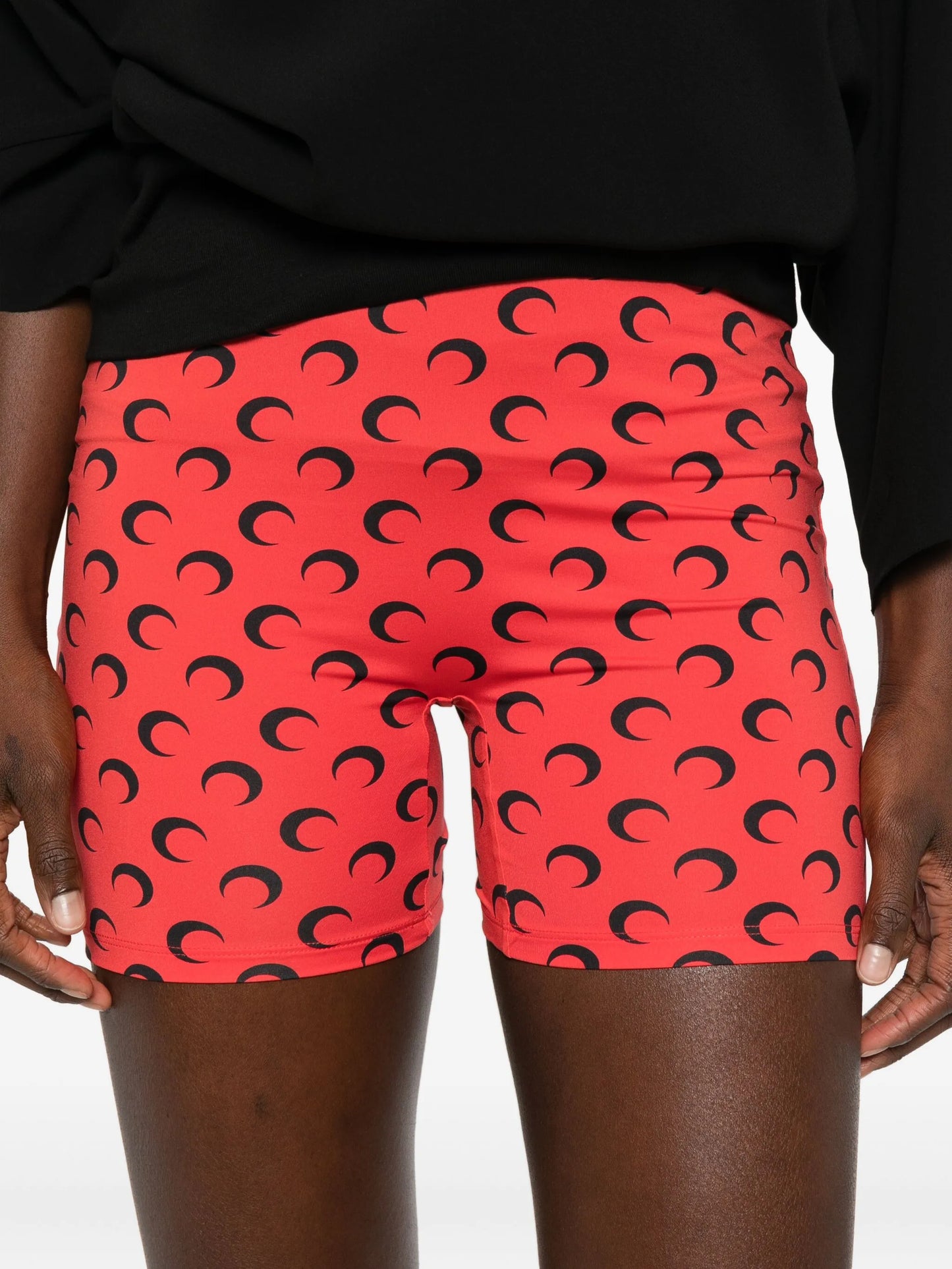 crescent moon-motif tights