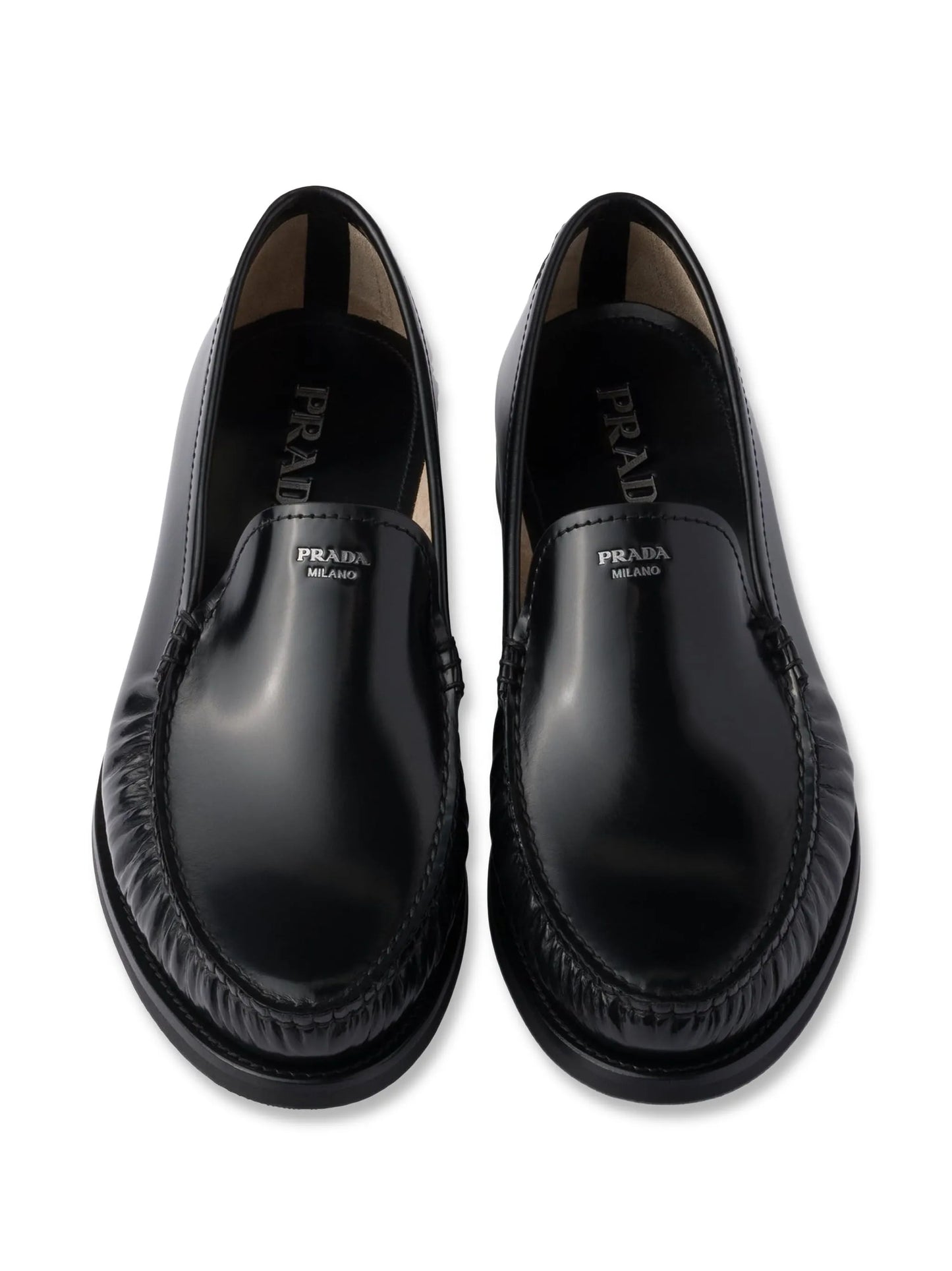 brushed-leather loafers